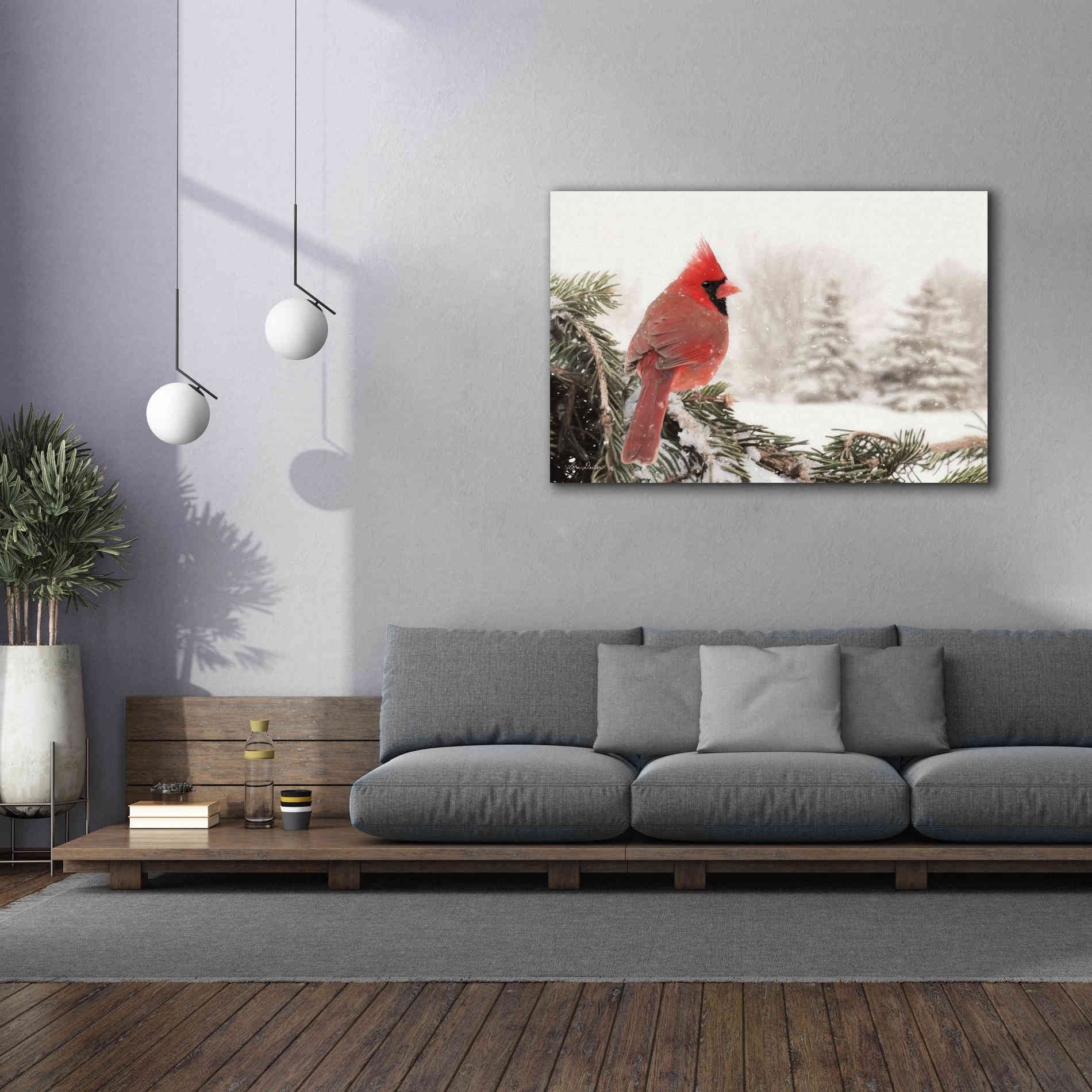 'Winter Perch' by Lori Deiter, Canvas Wall Art,60 x 40