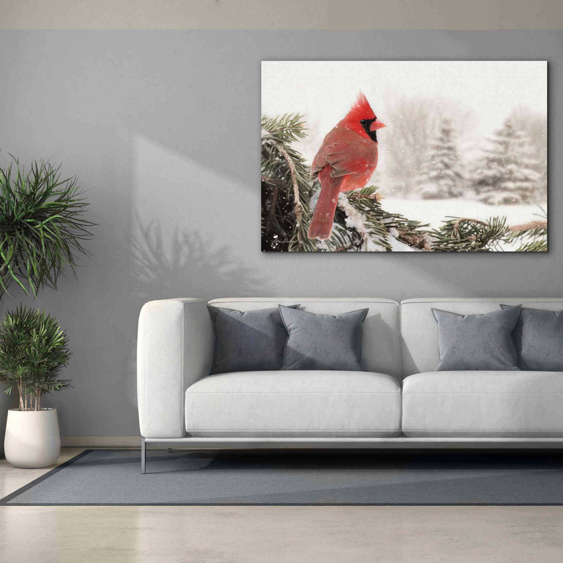'Winter Perch' by Lori Deiter, Canvas Wall Art,60 x 40