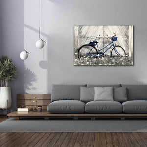 'Blue Bike at Barn' by Lori Deiter, Canvas Wall Art,60 x 40