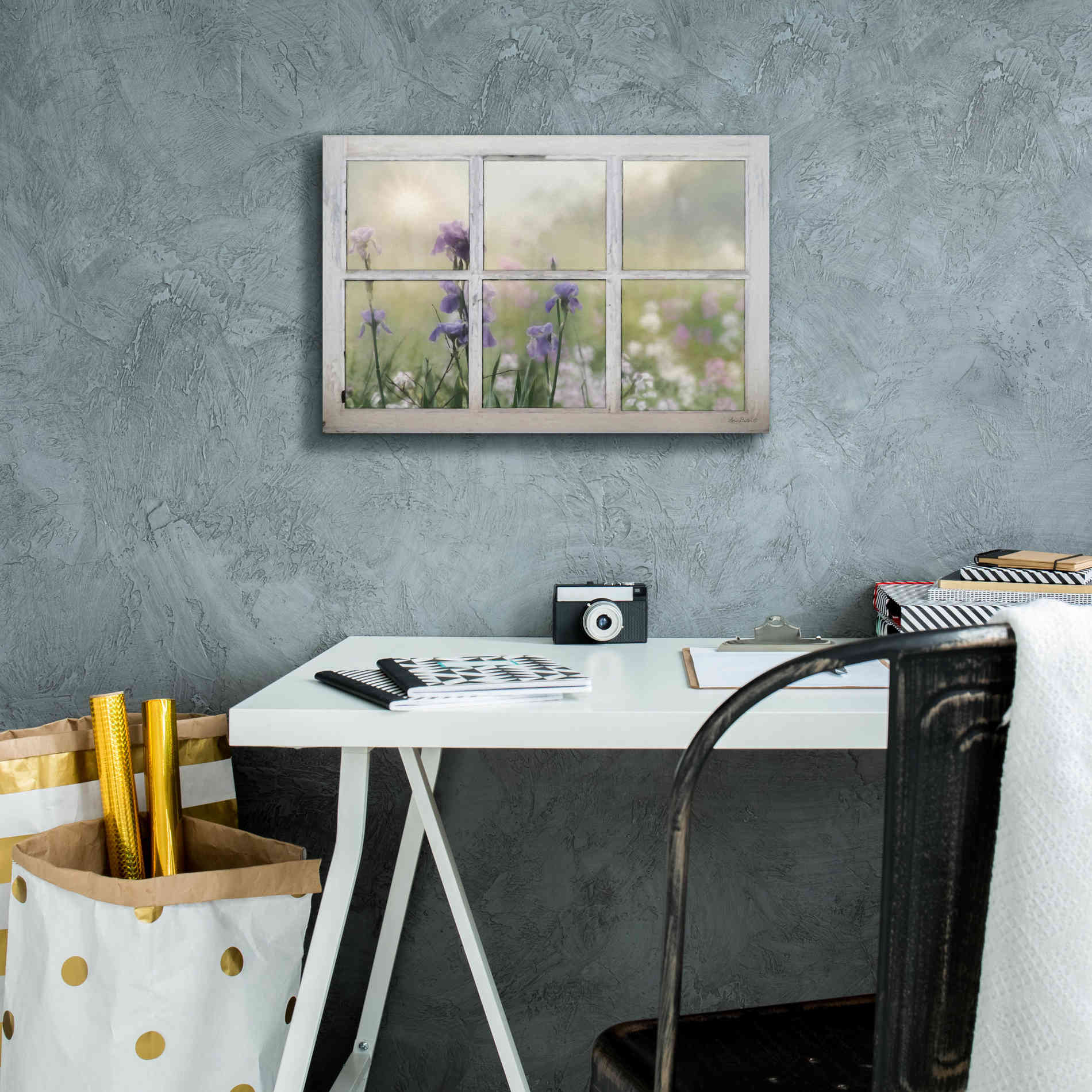 'Framed Flowers' by Lori Deiter, Canvas Wall Art,18 x 12