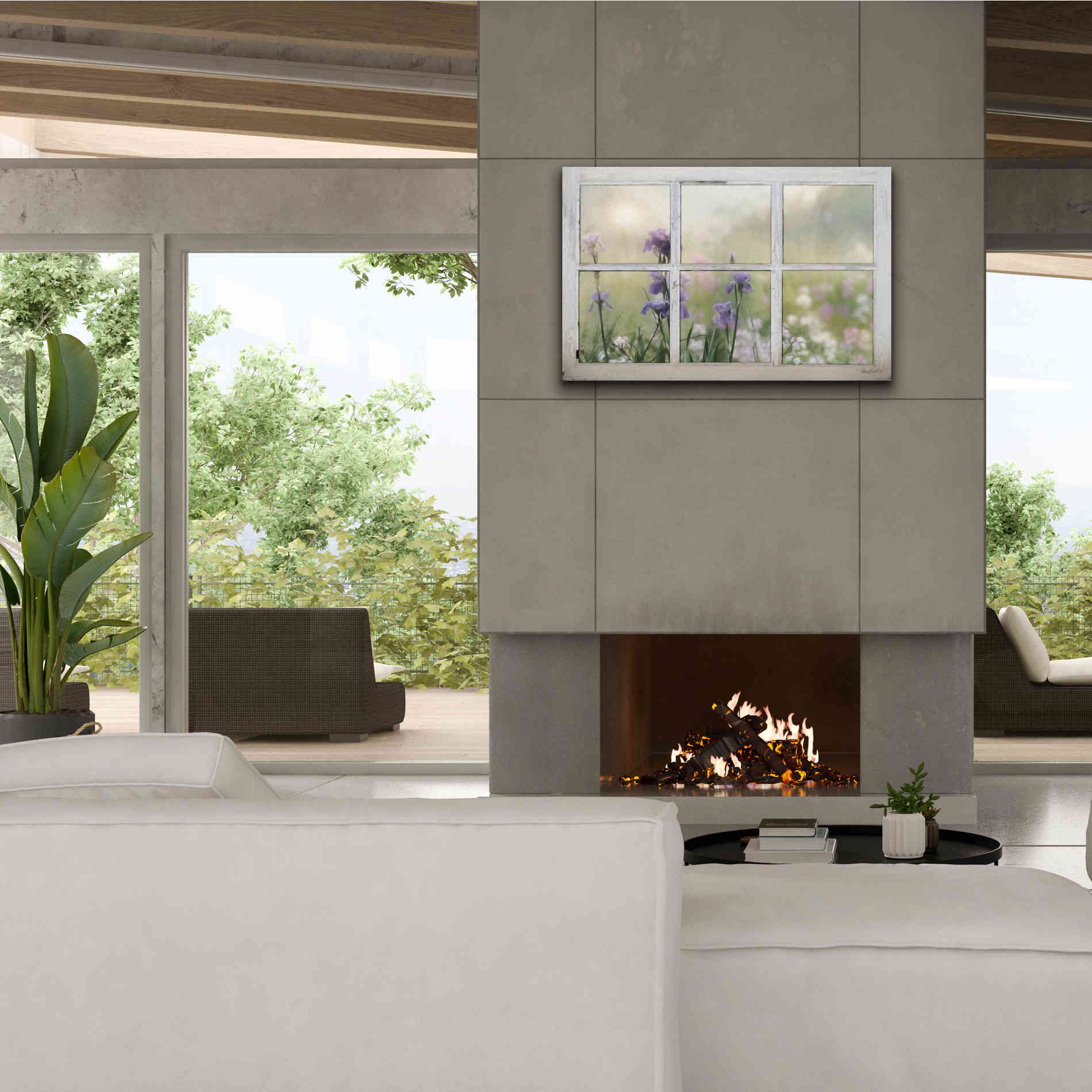 'Framed Flowers' by Lori Deiter, Canvas Wall Art,40 x 26