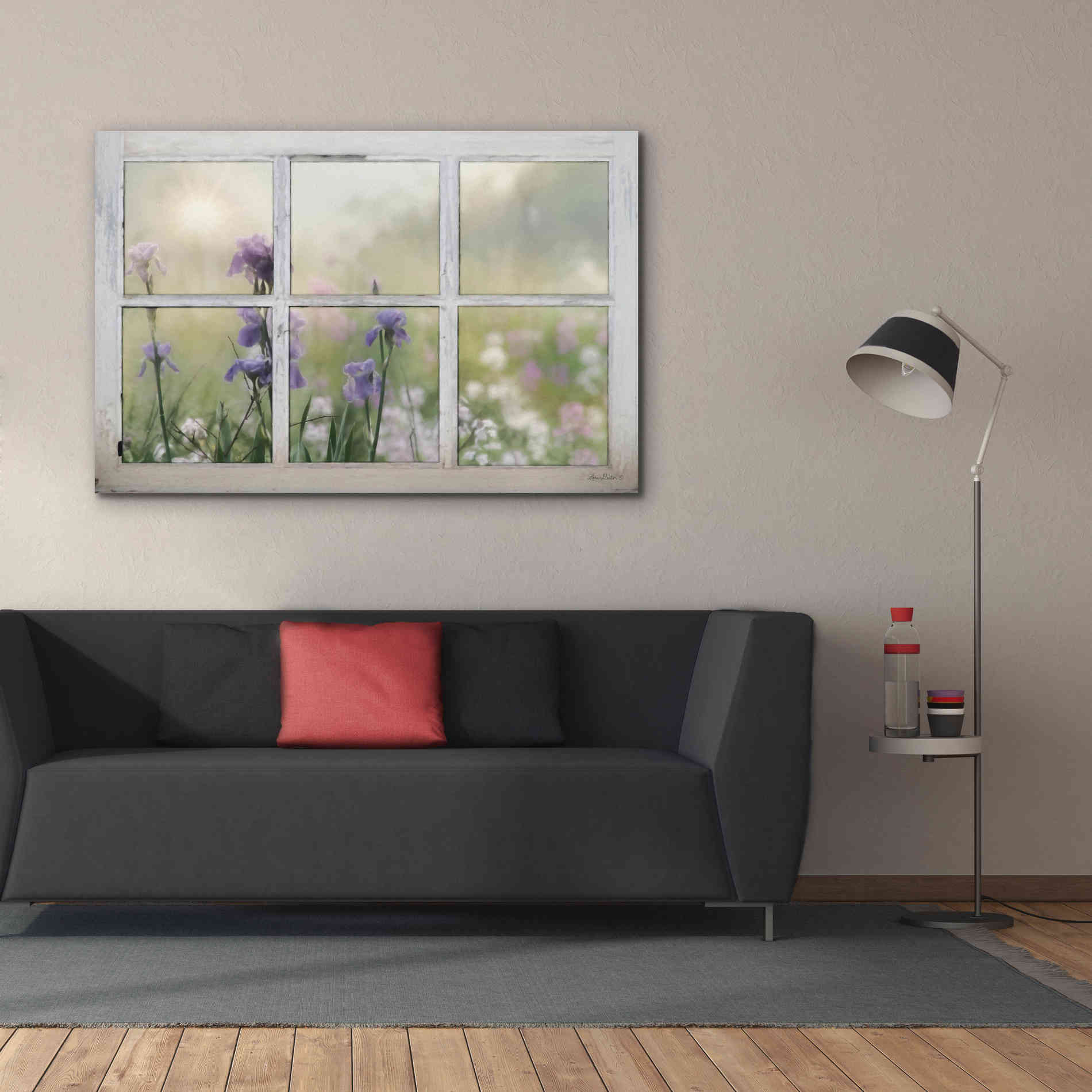 'Framed Flowers' by Lori Deiter, Canvas Wall Art,60 x 40