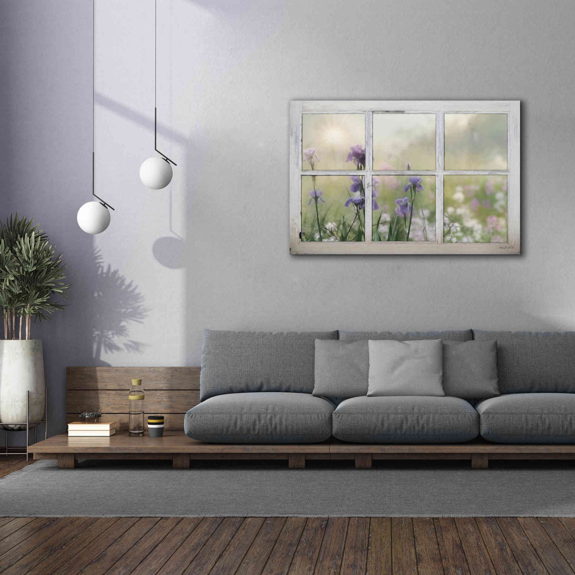 'Framed Flowers' by Lori Deiter, Canvas Wall Art,60 x 40