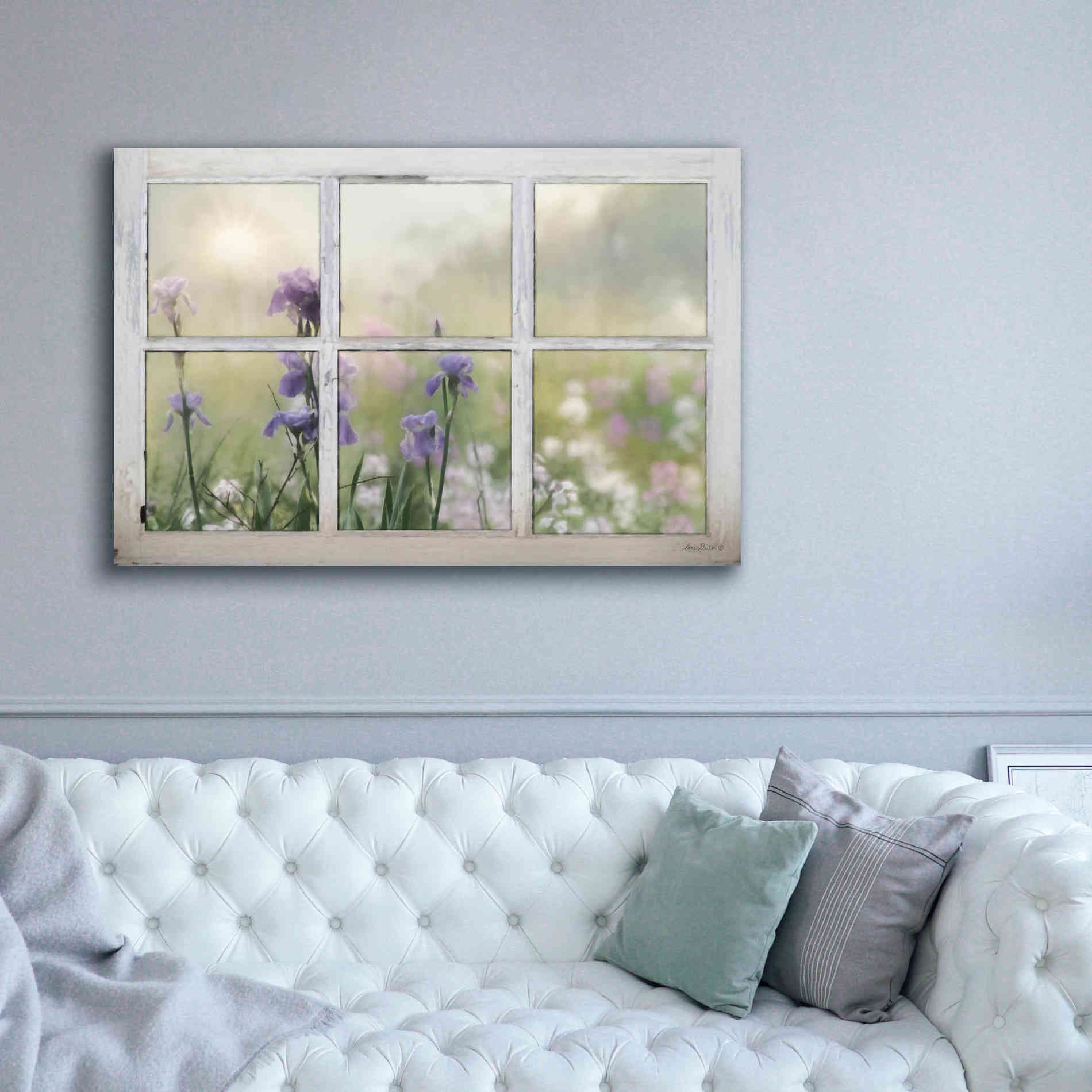 'Framed Flowers' by Lori Deiter, Canvas Wall Art,60 x 40