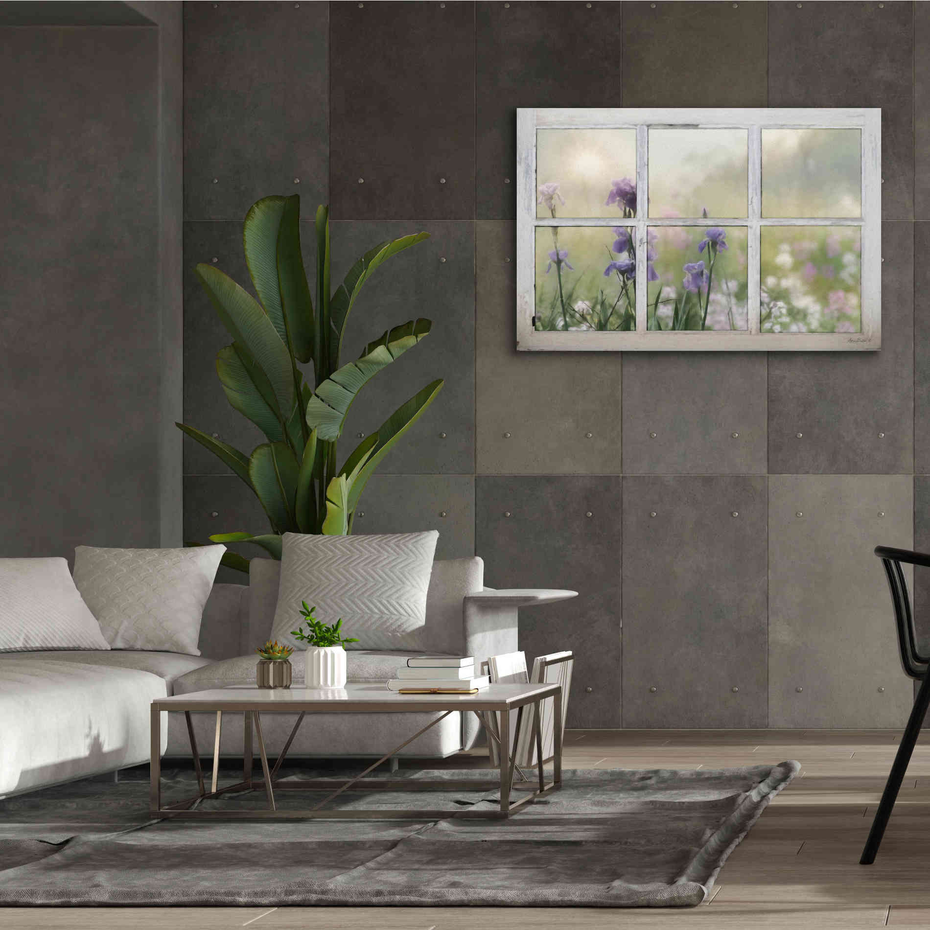 'Framed Flowers' by Lori Deiter, Canvas Wall Art,60 x 40