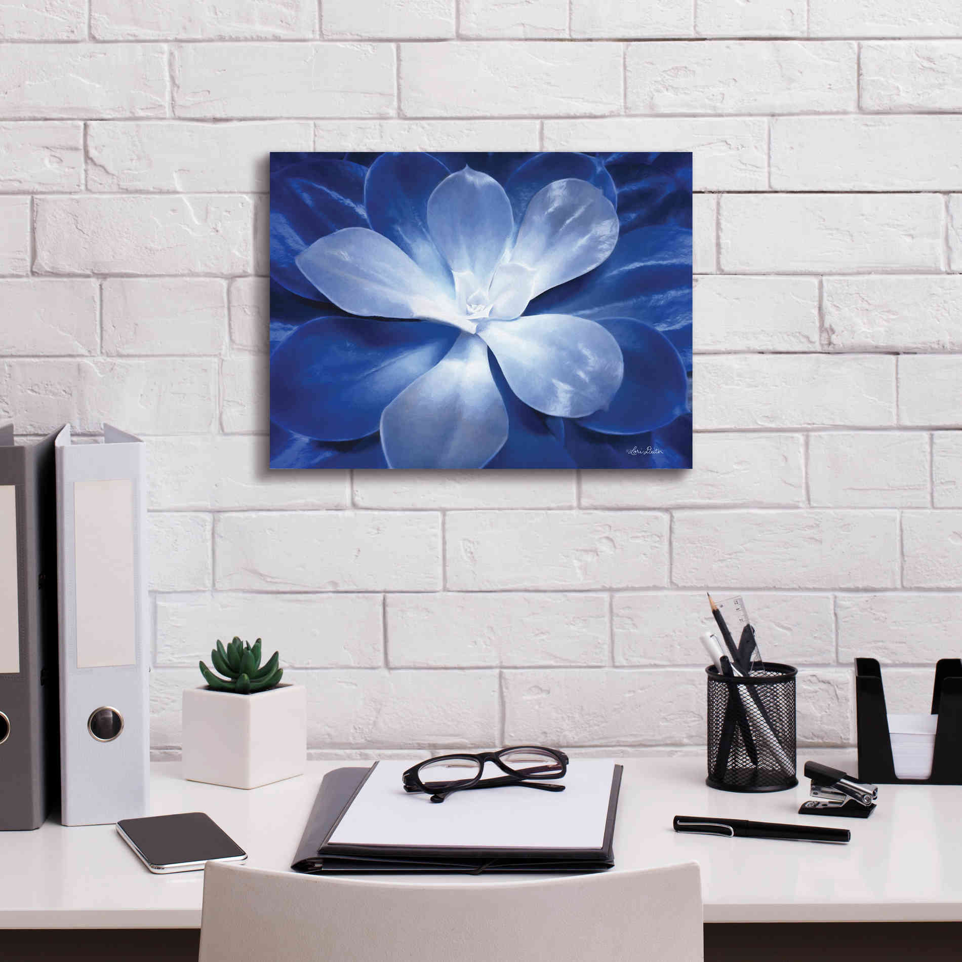 'Blue Succulent II' by Lori Deiter, Canvas Wall Art,16 x 12