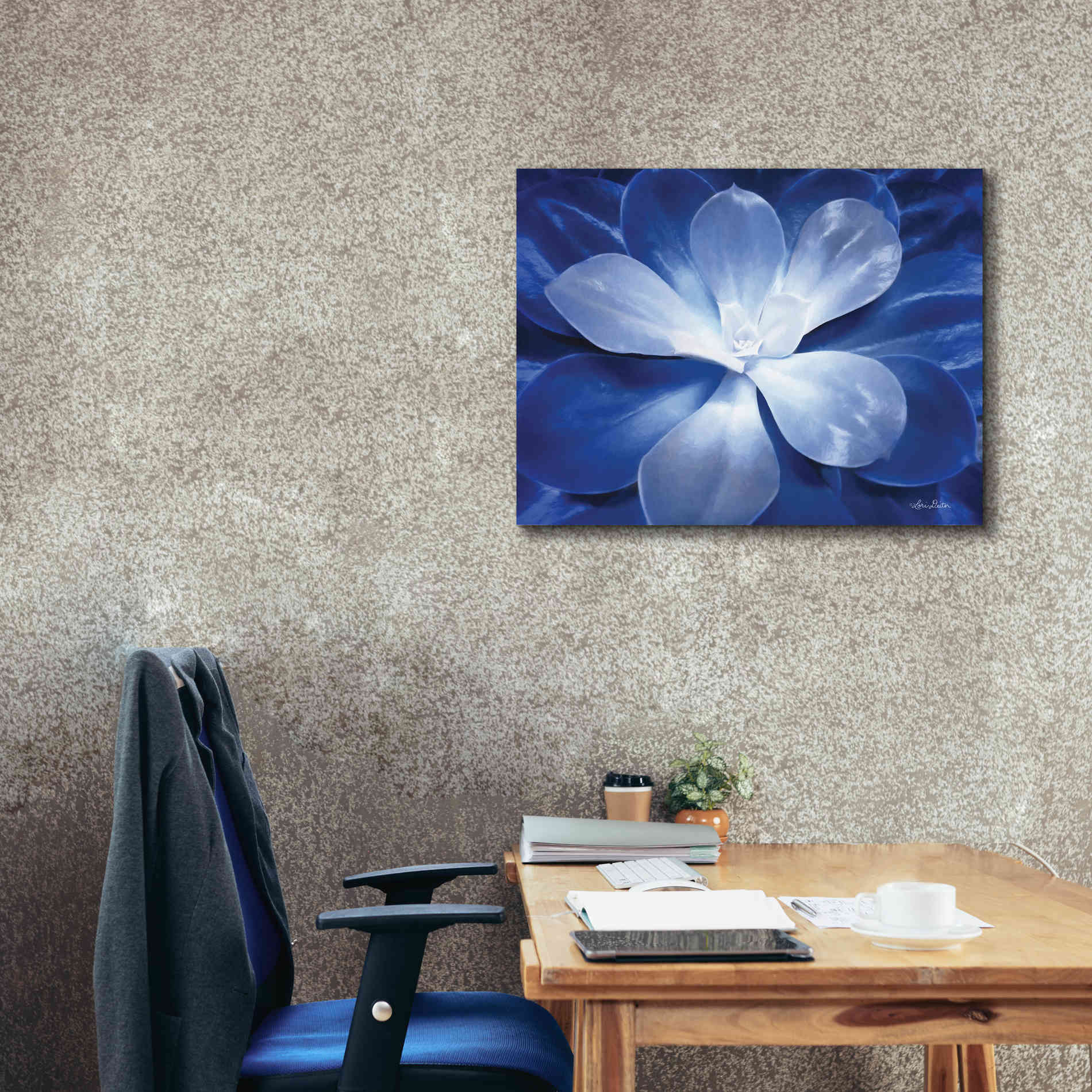 'Blue Succulent II' by Lori Deiter, Canvas Wall Art,34 x 26