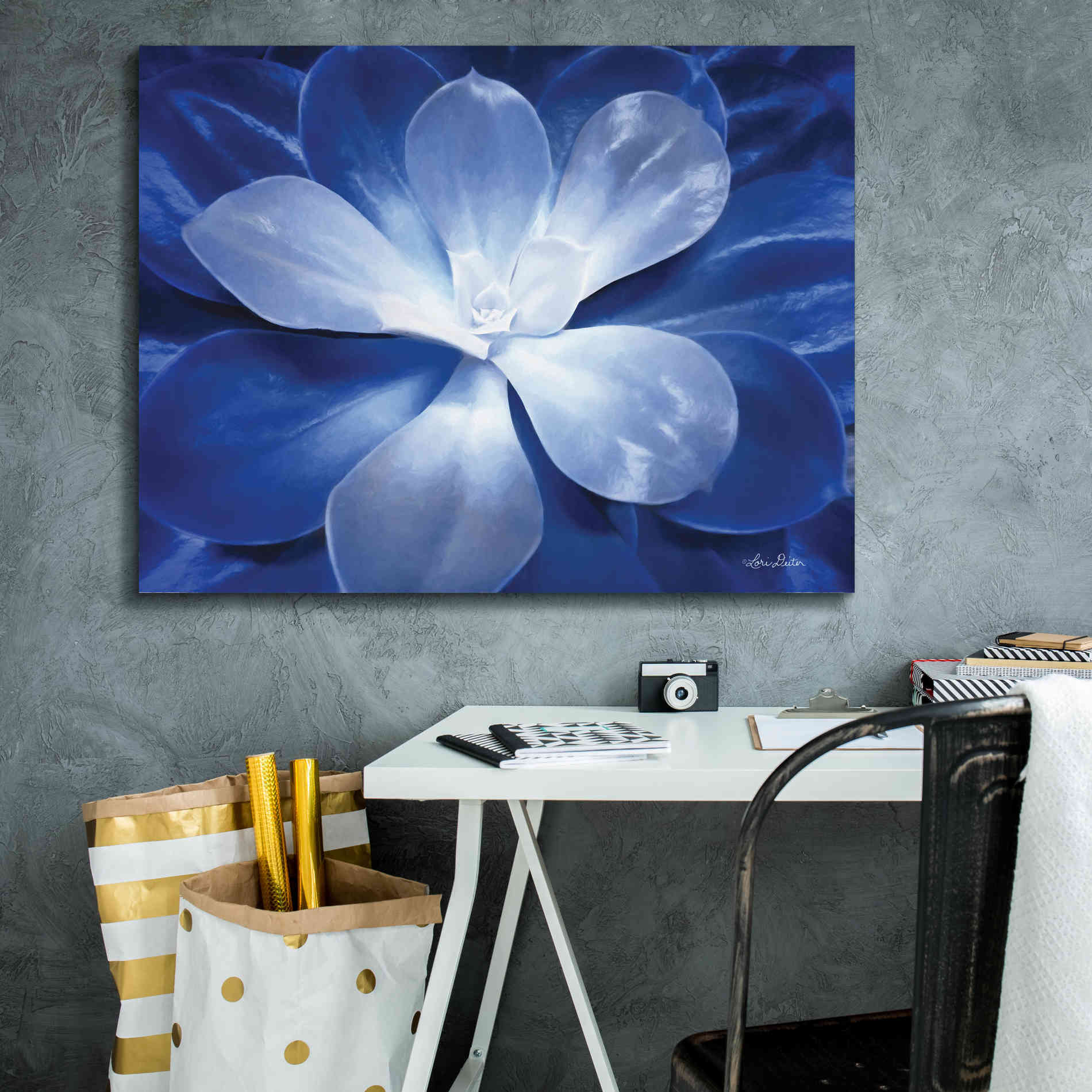 'Blue Succulent II' by Lori Deiter, Canvas Wall Art,34 x 26