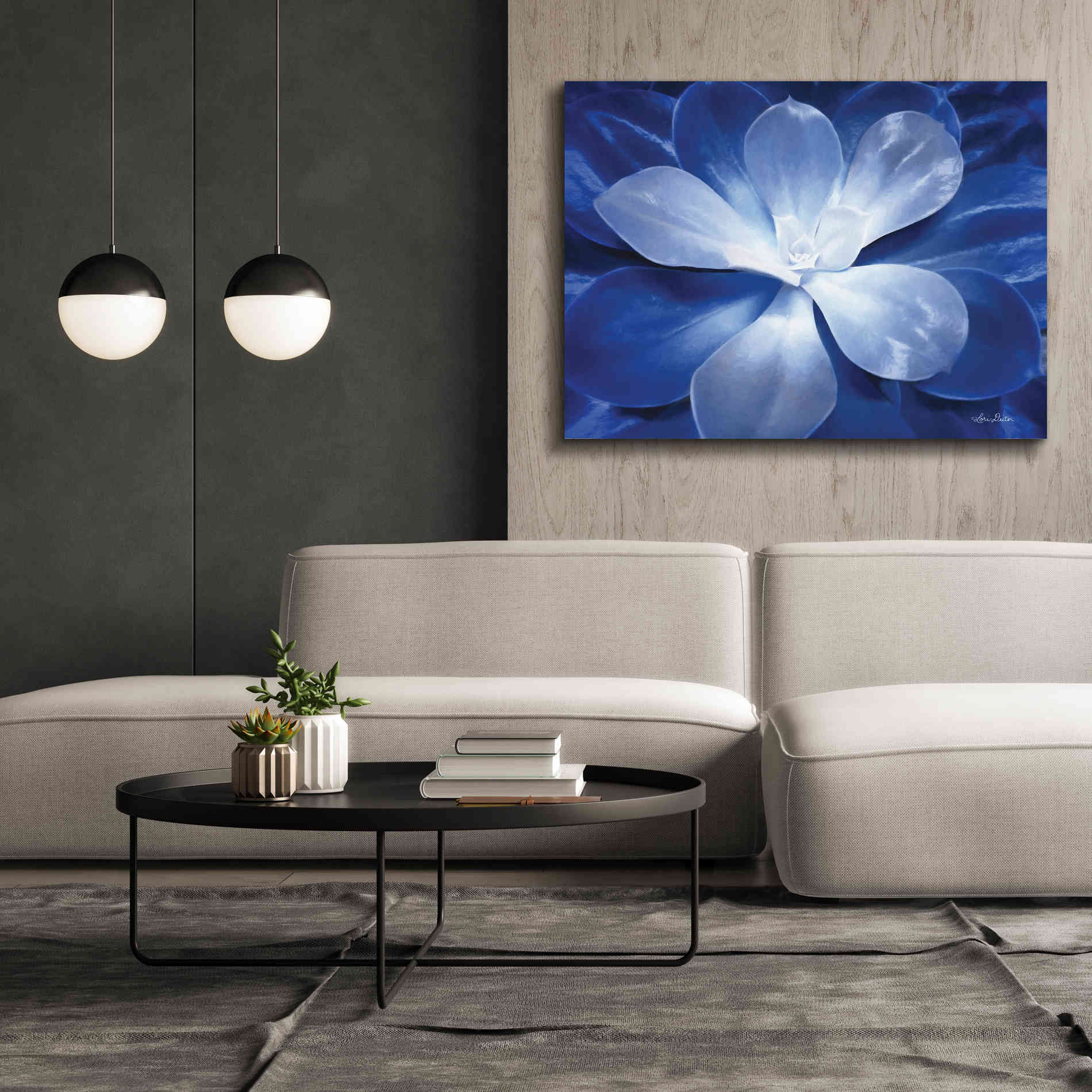 'Blue Succulent II' by Lori Deiter, Canvas Wall Art,54 x 40