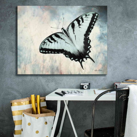 Image of 'Teal Butterfly II' by Lori Deiter, Canvas Wall Art,34 x 26