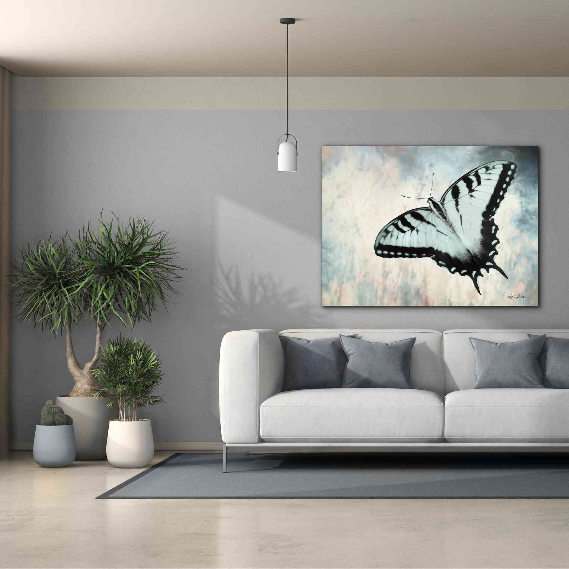 'Teal Butterfly II' by Lori Deiter, Canvas Wall Art,54 x 40