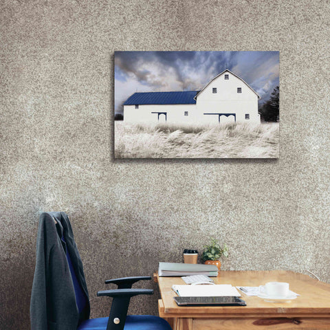 Image of 'Blue Trimmed Barn' by Lori Deiter, Canvas Wall Art,40 x 26