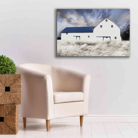 Image of 'Blue Trimmed Barn' by Lori Deiter, Canvas Wall Art,40 x 26
