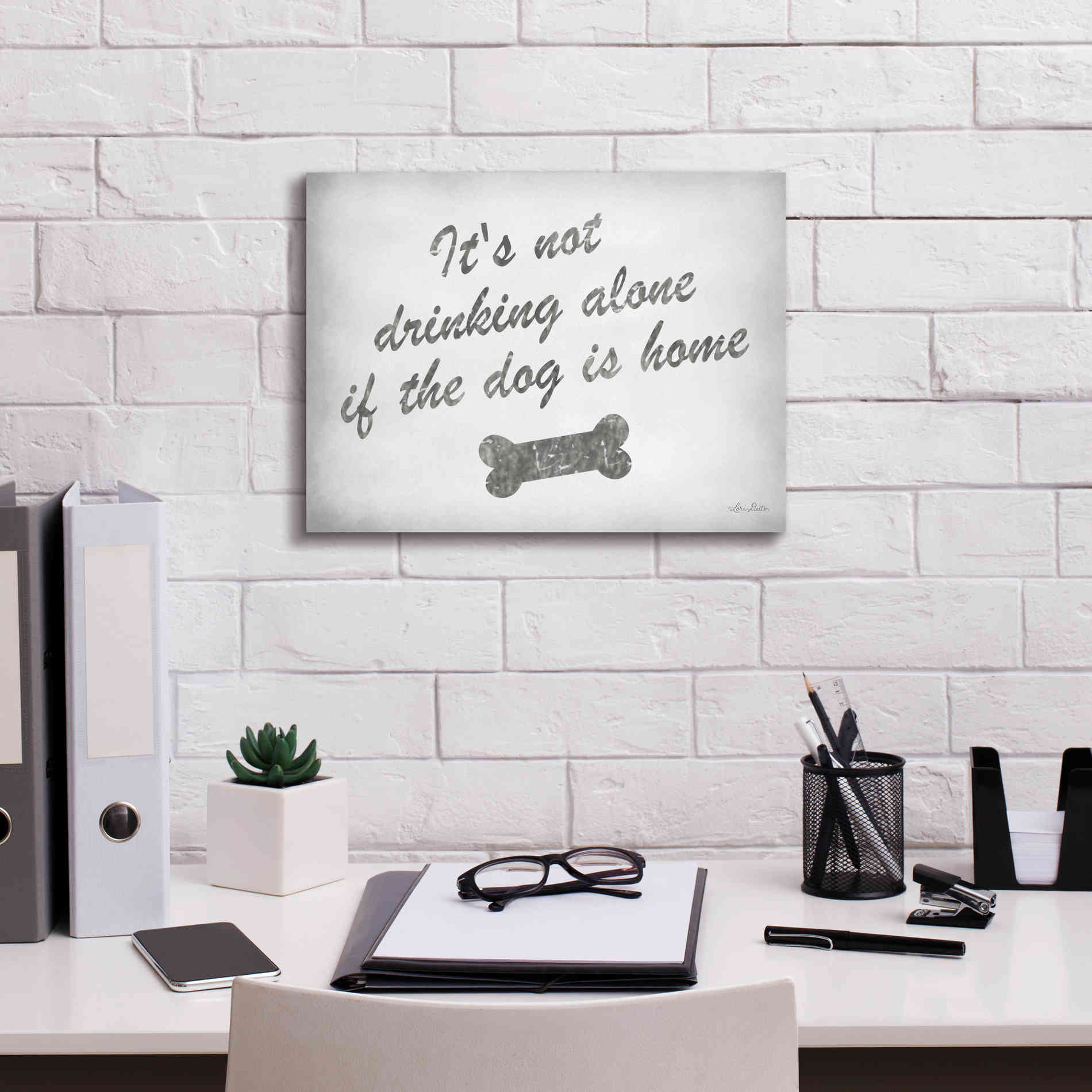 'Drinking Alone' by Lori Deiter, Canvas Wall Art,16 x 12