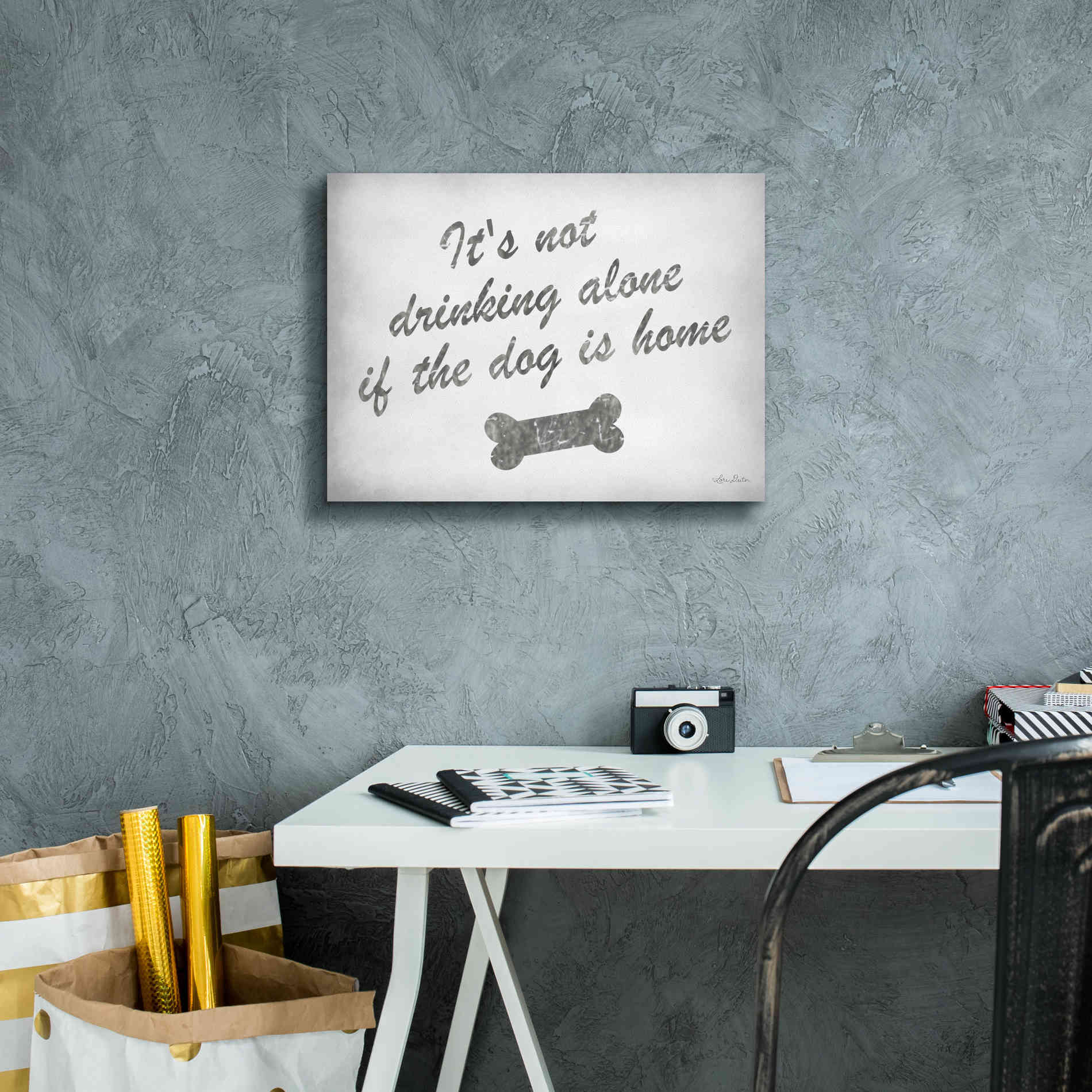 'Drinking Alone' by Lori Deiter, Canvas Wall Art,16 x 12