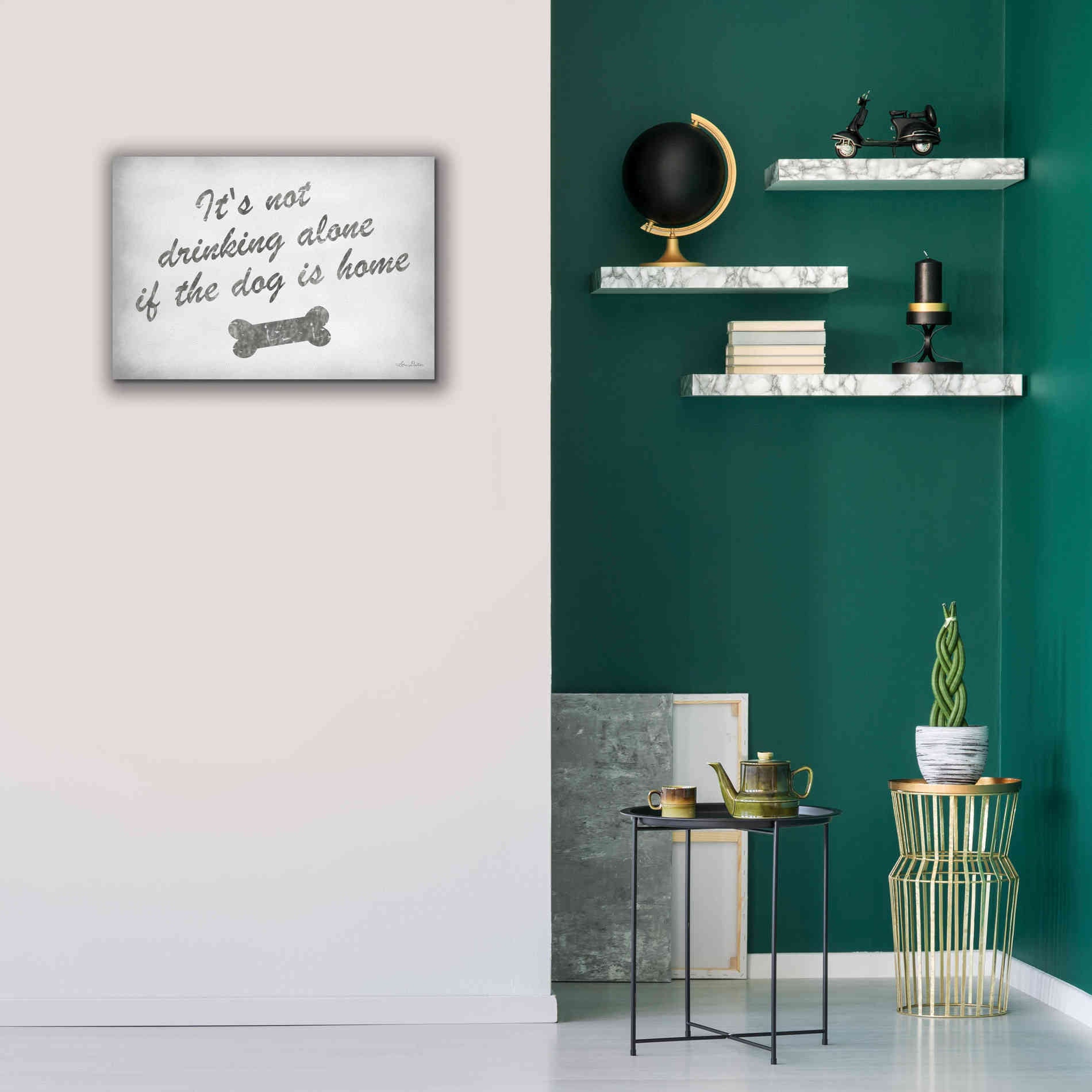 'Drinking Alone' by Lori Deiter, Canvas Wall Art,26 x 18