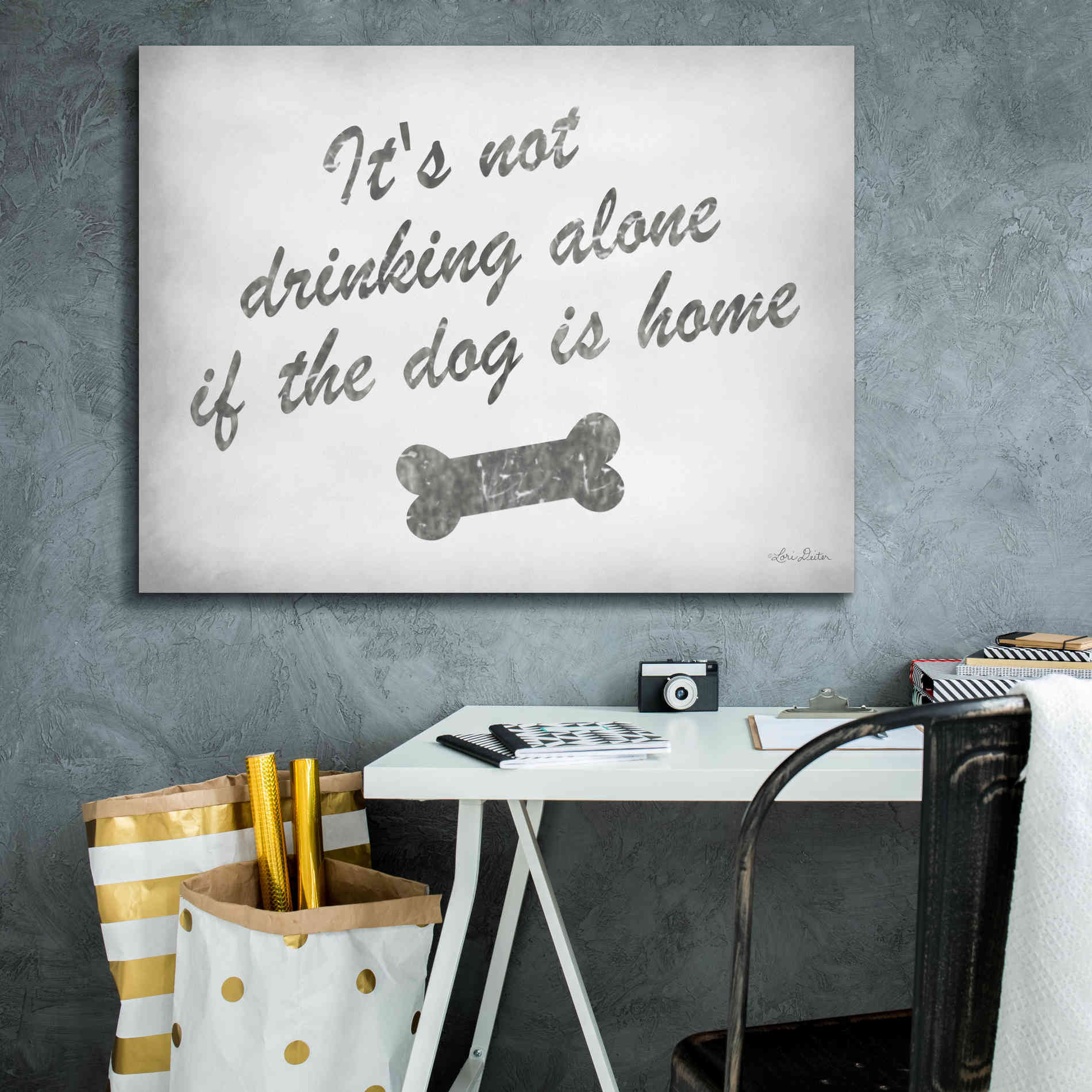 'Drinking Alone' by Lori Deiter, Canvas Wall Art,34 x 26