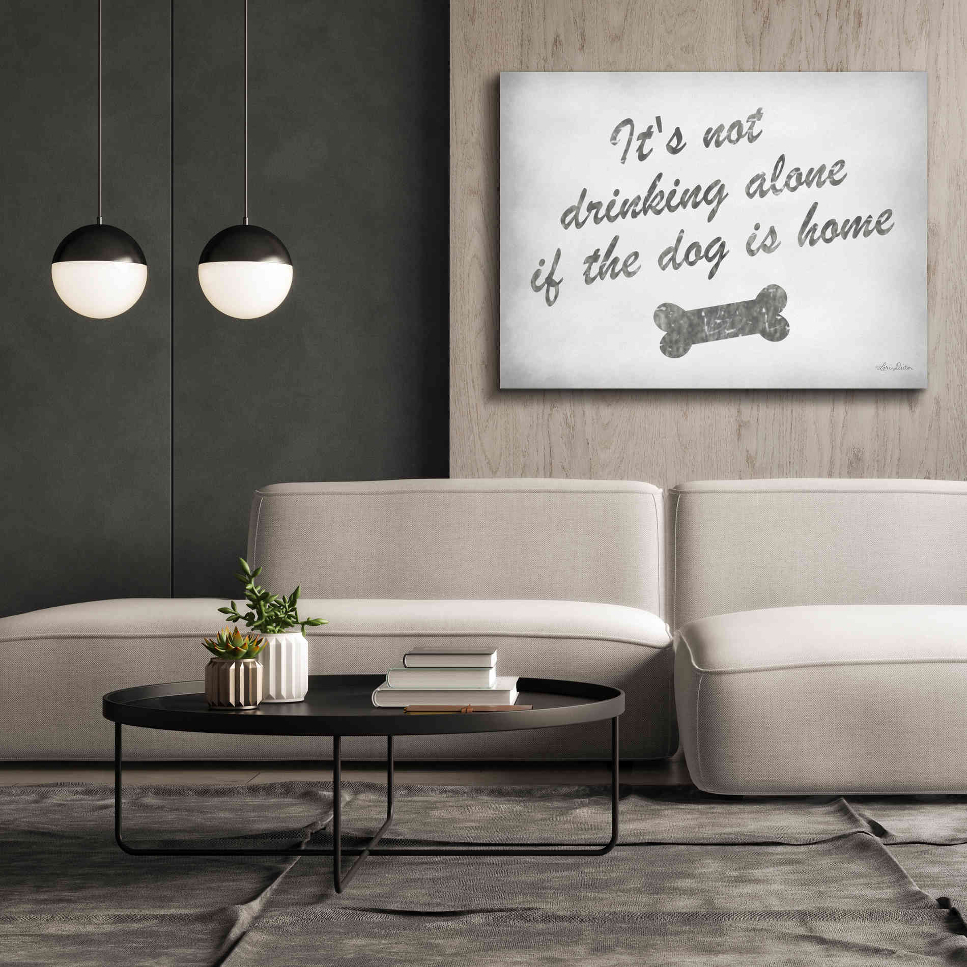 'Drinking Alone' by Lori Deiter, Canvas Wall Art,54 x 40