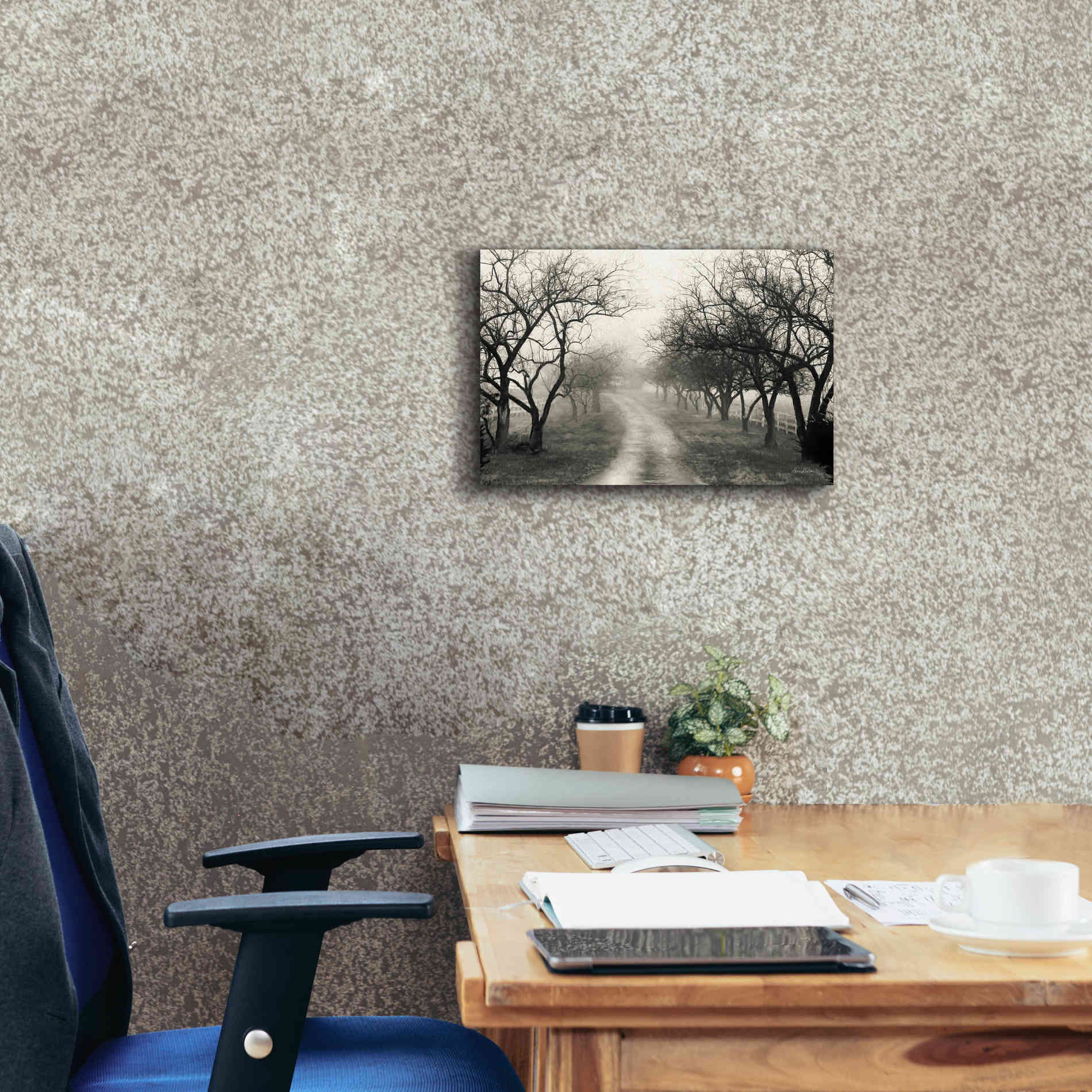 'Foggy Lane' by Lori Deiter, Canvas Wall Art,18 x 12