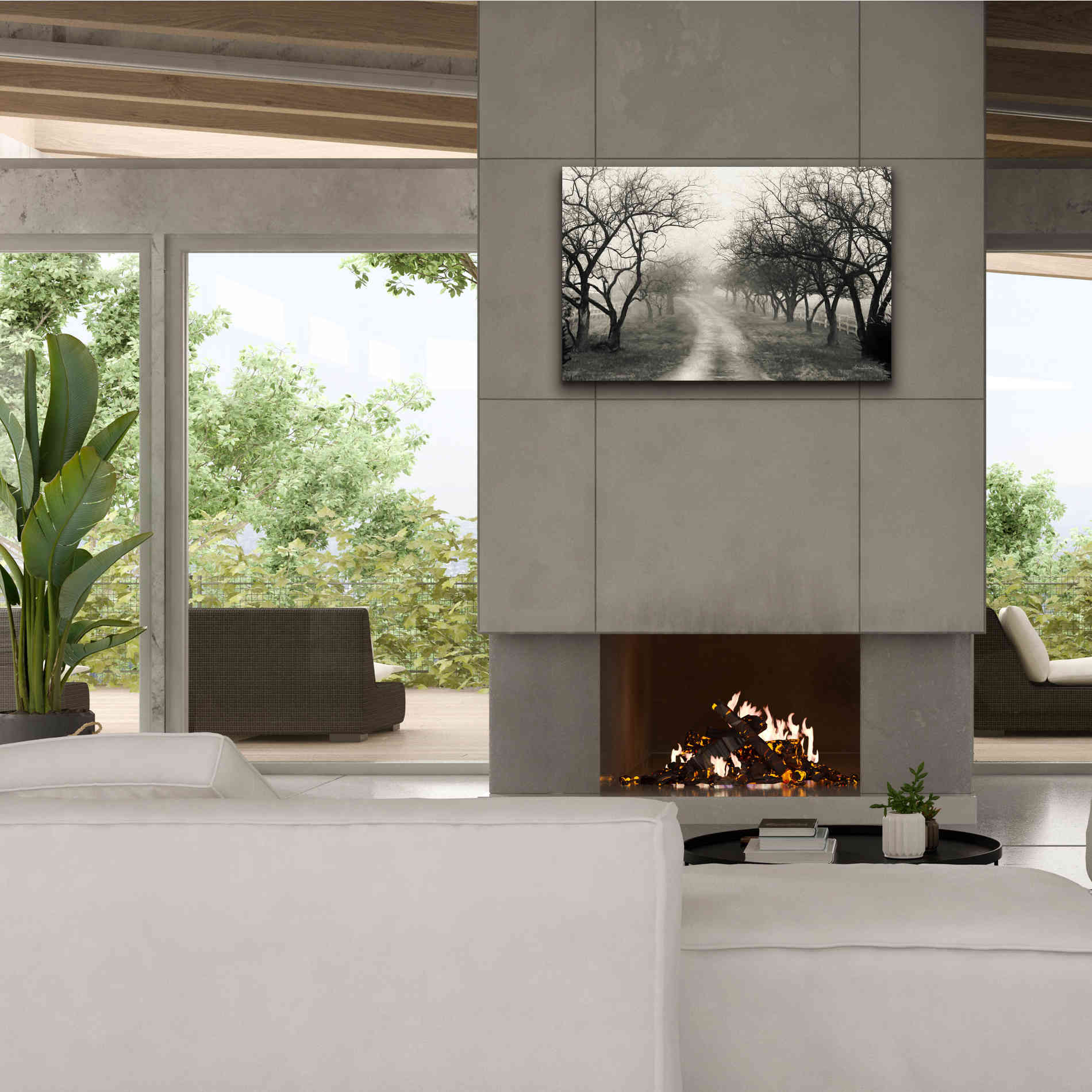 'Foggy Lane' by Lori Deiter, Canvas Wall Art,40 x 26