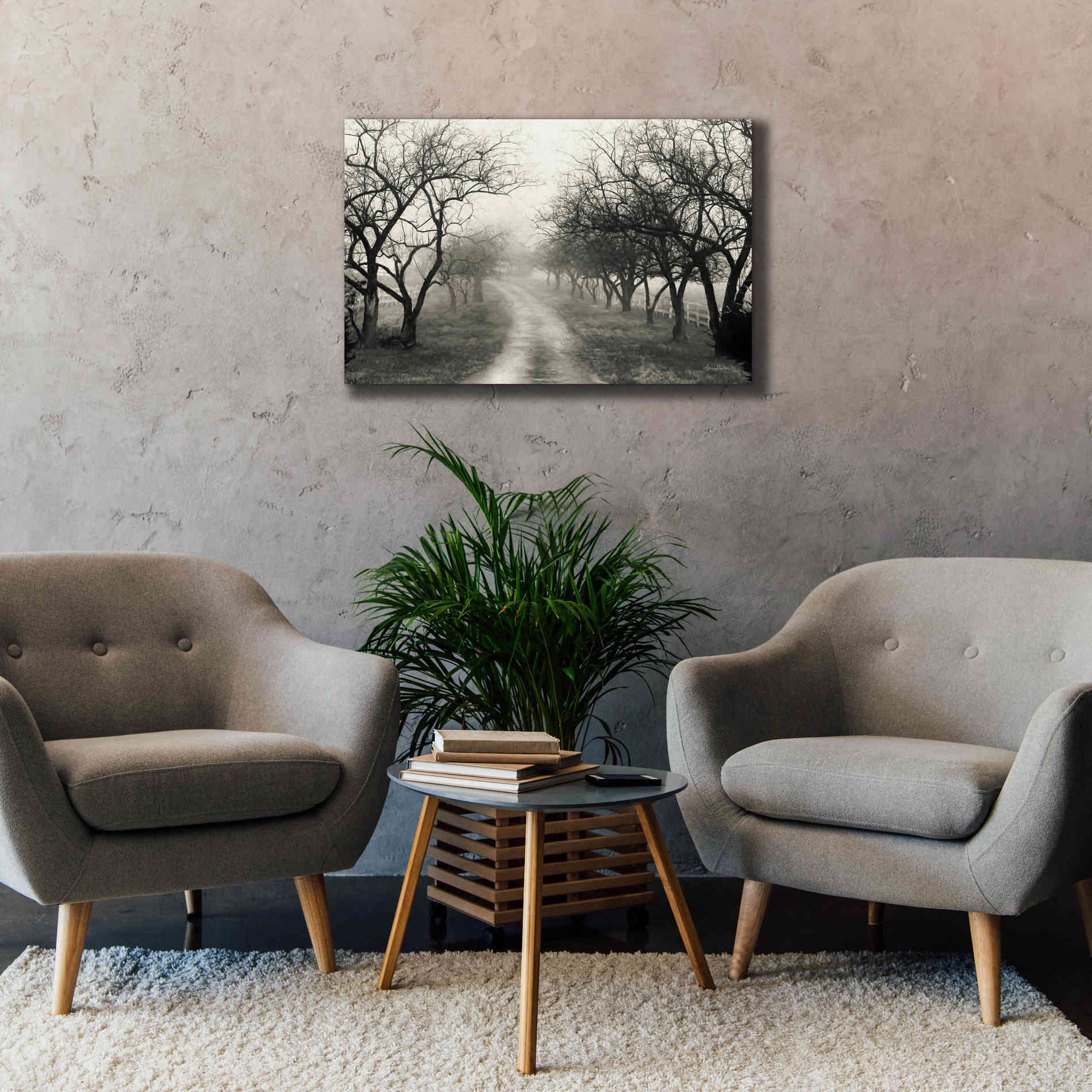 'Foggy Lane' by Lori Deiter, Canvas Wall Art,40 x 26