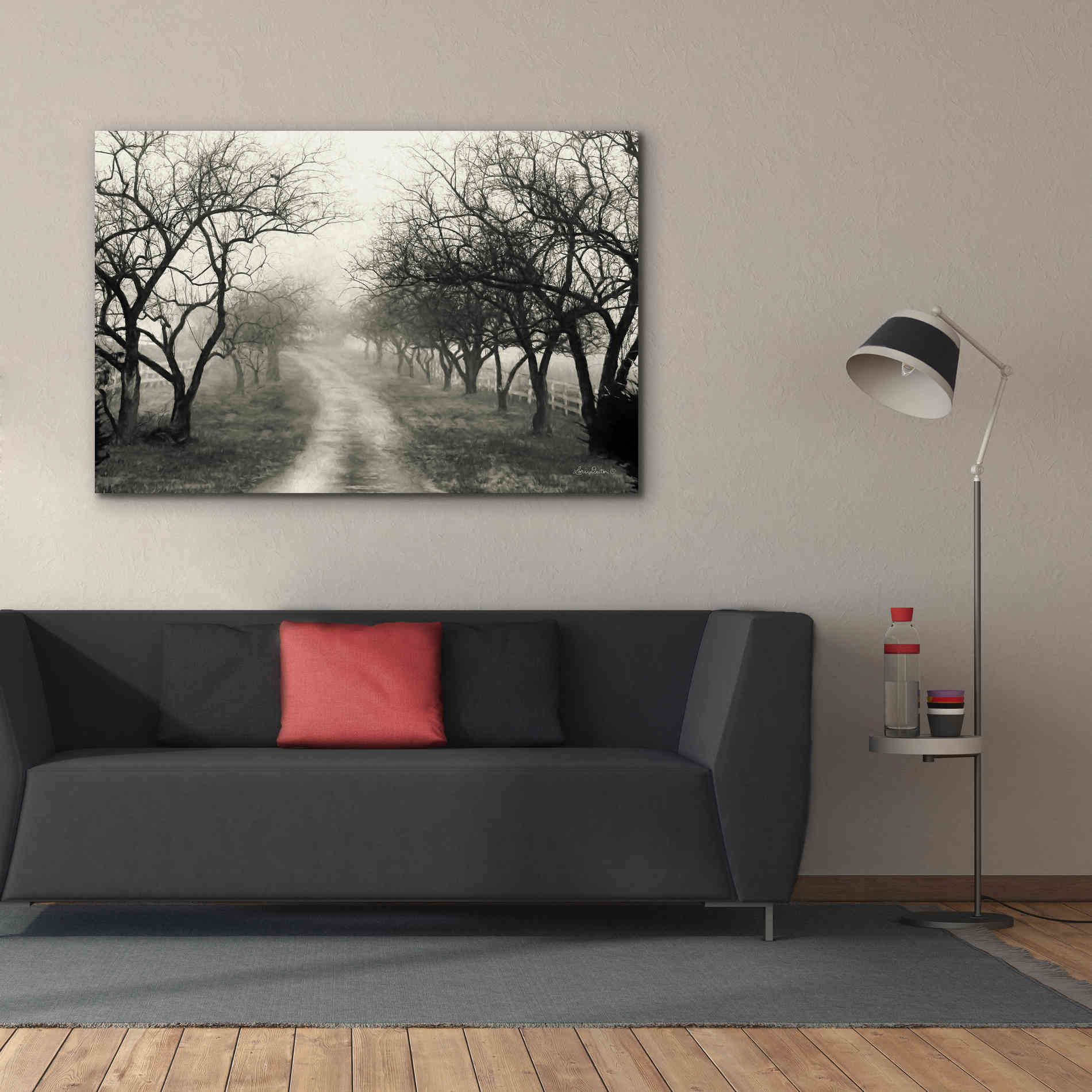 'Foggy Lane' by Lori Deiter, Canvas Wall Art,60 x 40