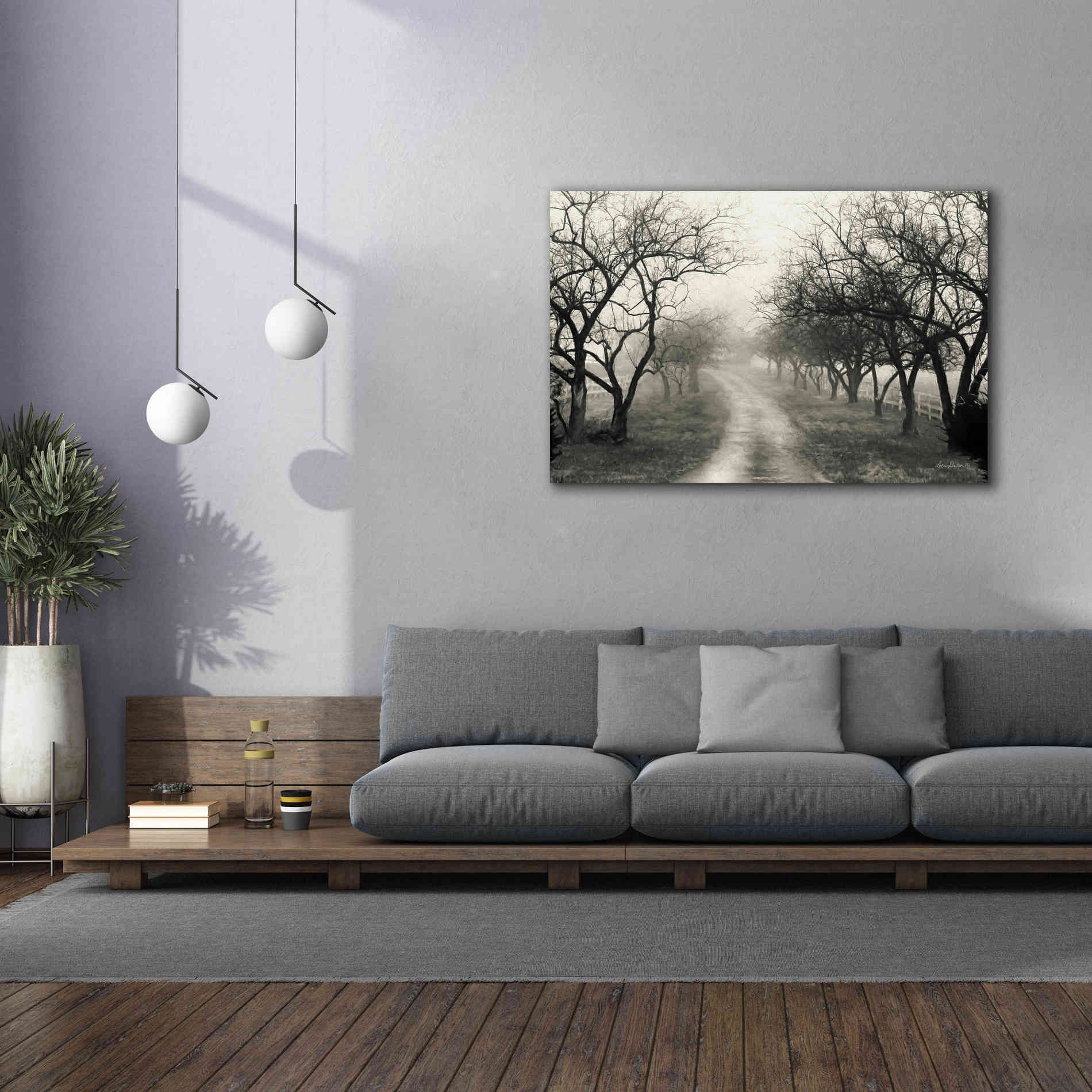 'Foggy Lane' by Lori Deiter, Canvas Wall Art,60 x 40