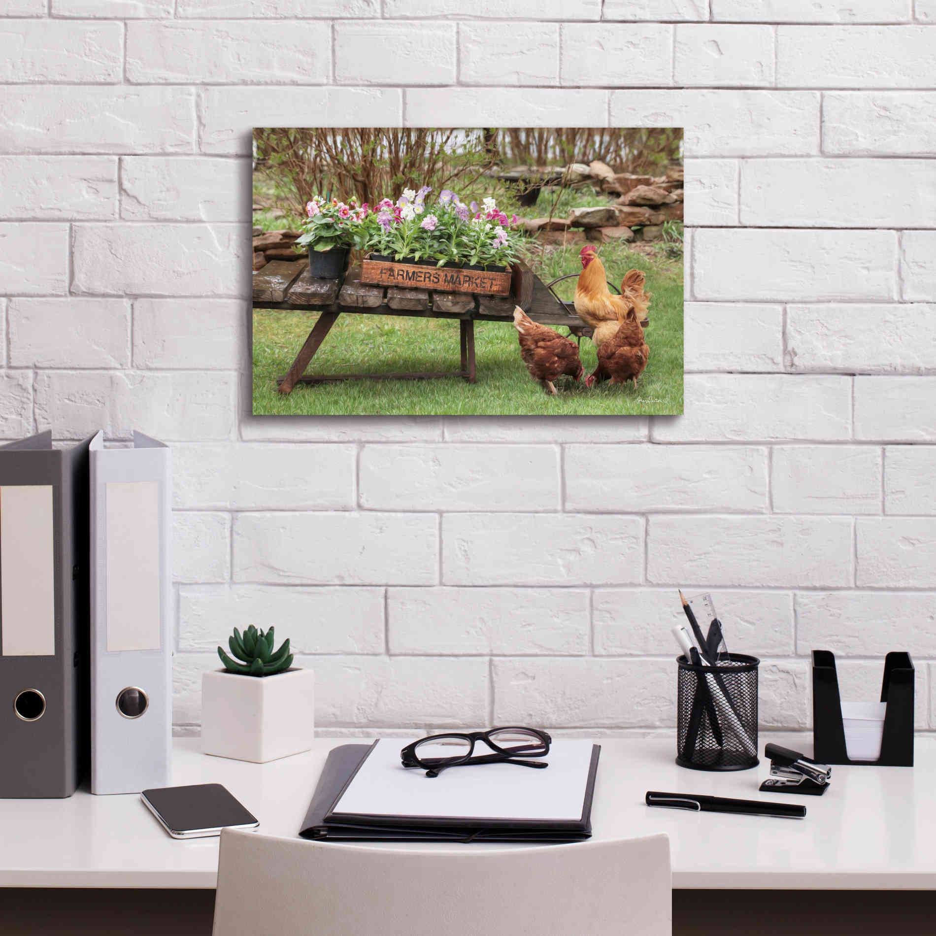 'Farmer's Flower Cart' by Lori Deiter, Canvas Wall Art,18 x 12