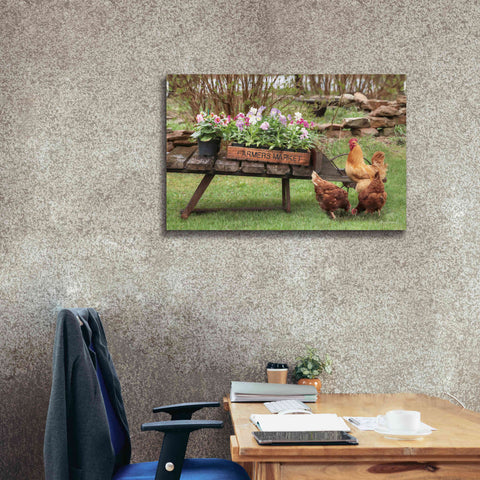 Image of 'Farmer's Flower Cart' by Lori Deiter, Canvas Wall Art,40 x 26