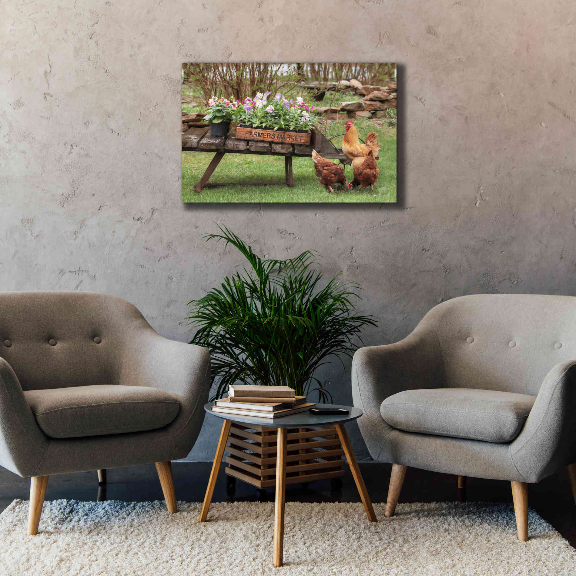 'Farmer's Flower Cart' by Lori Deiter, Canvas Wall Art,40 x 26