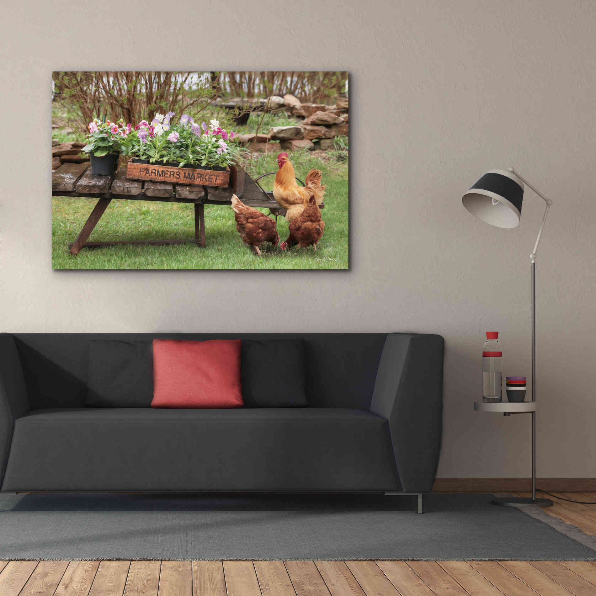 'Farmer's Flower Cart' by Lori Deiter, Canvas Wall Art,60 x 40