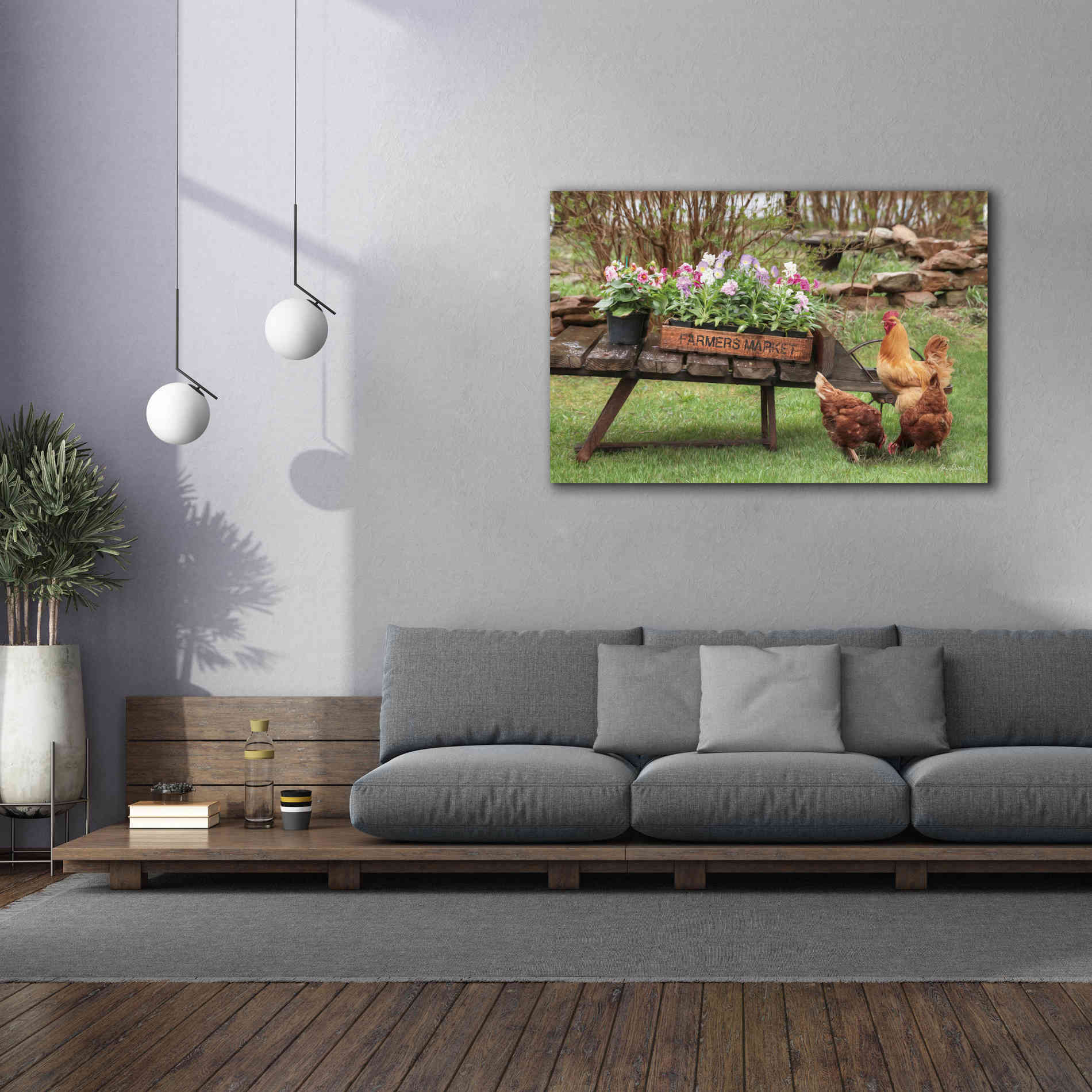 'Farmer's Flower Cart' by Lori Deiter, Canvas Wall Art,60 x 40