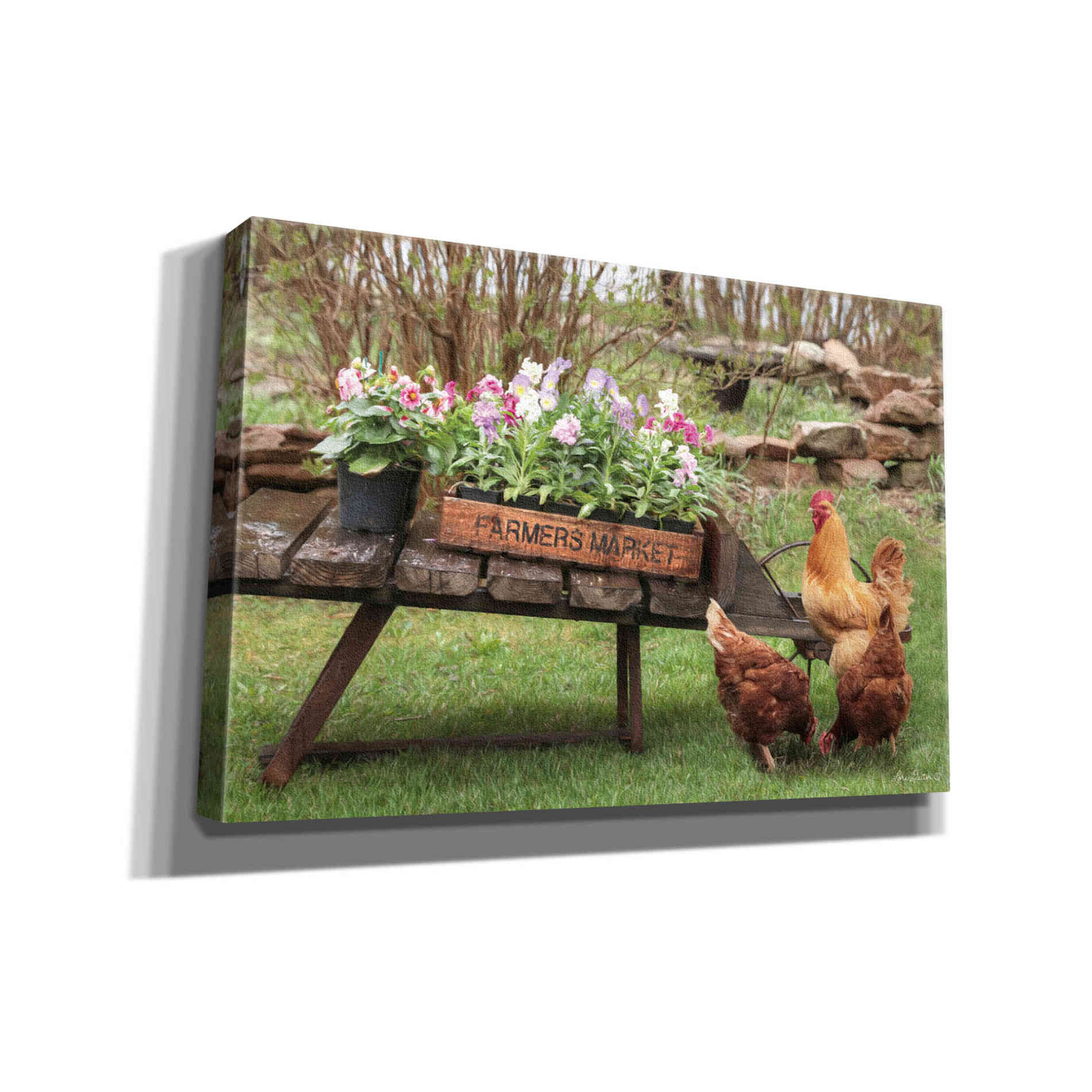 'Farmer's Flower Cart' by Lori Deiter, Canvas Wall Art