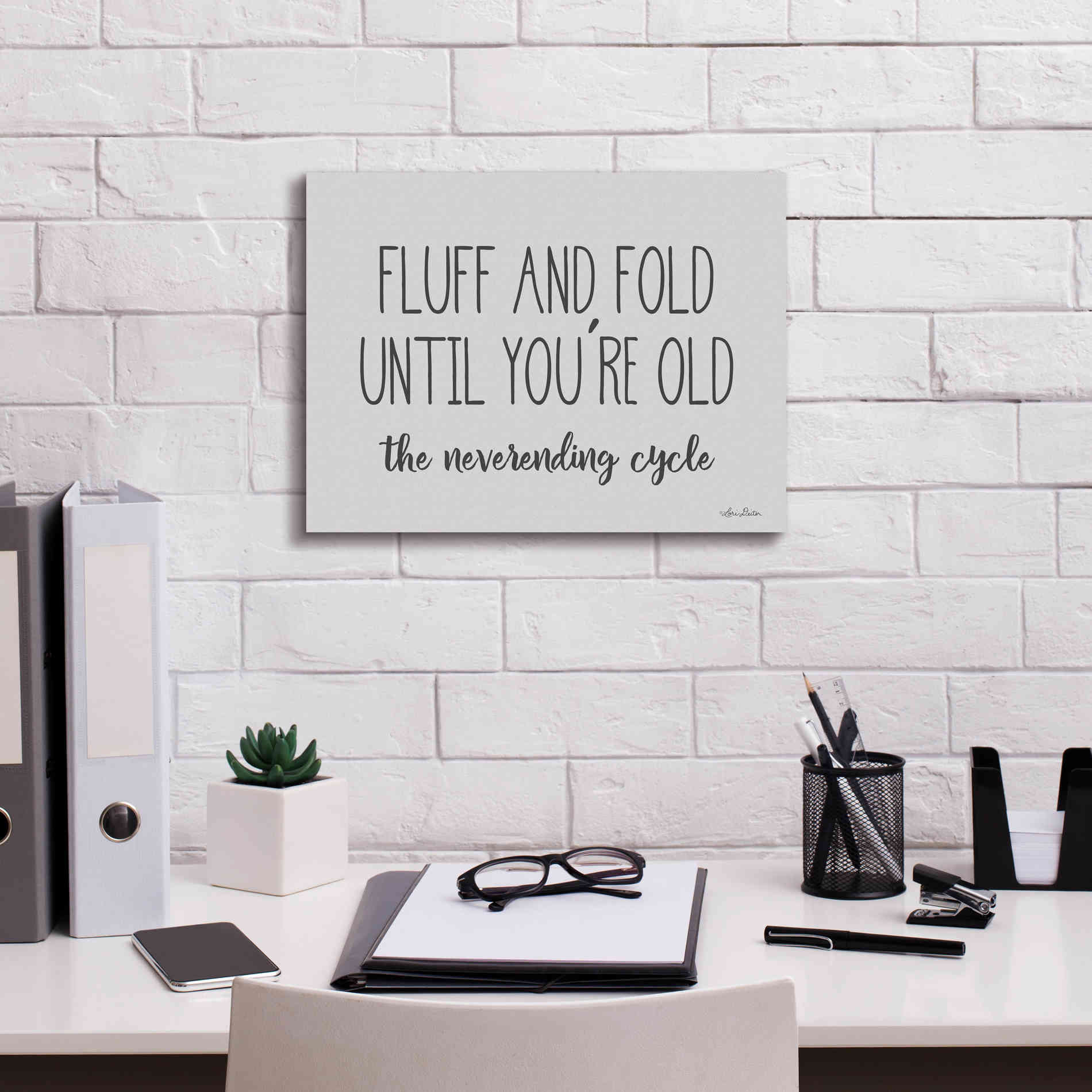 'Fluff and Fold' by Lori Deiter, Canvas Wall Art,16 x 12