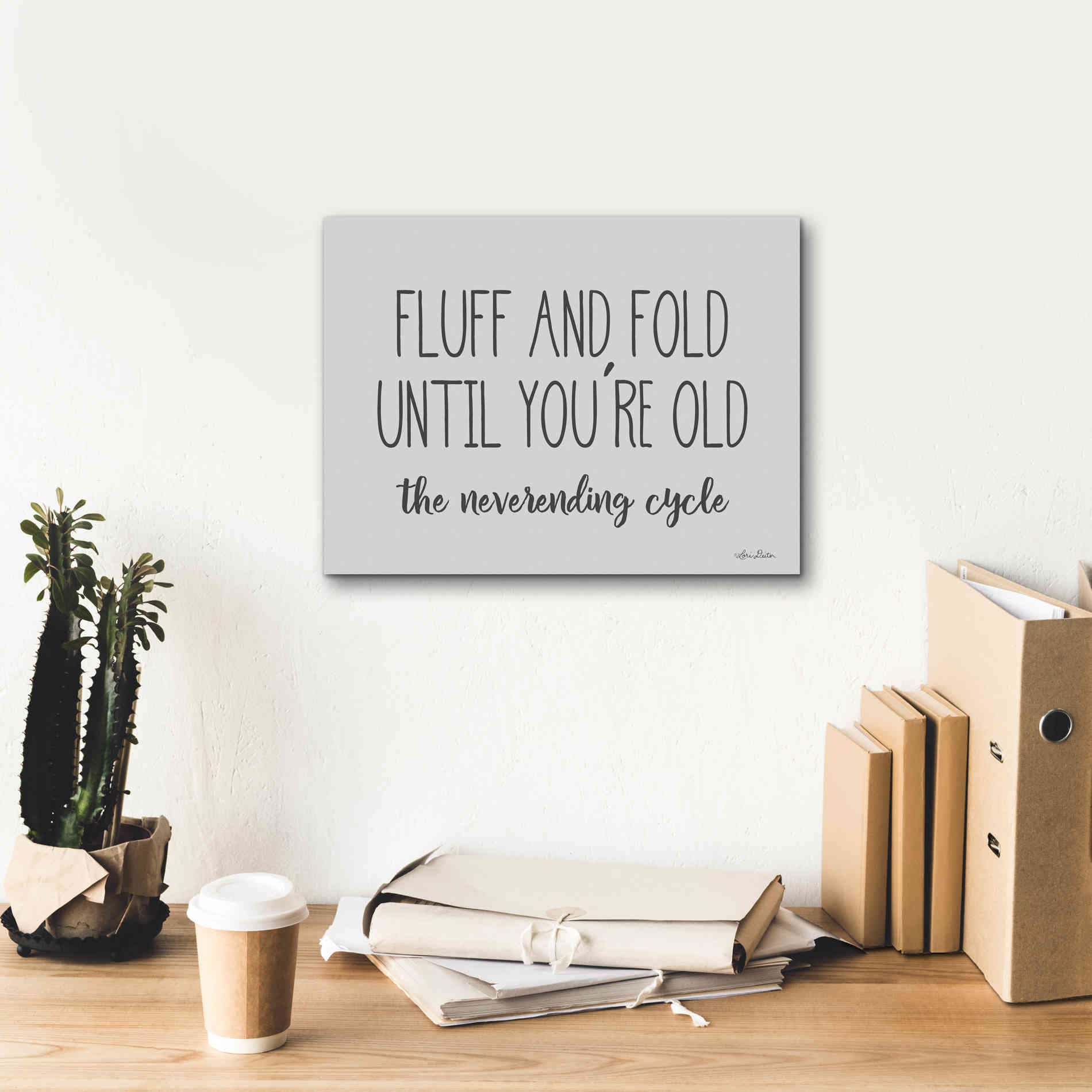 'Fluff and Fold' by Lori Deiter, Canvas Wall Art,16 x 12