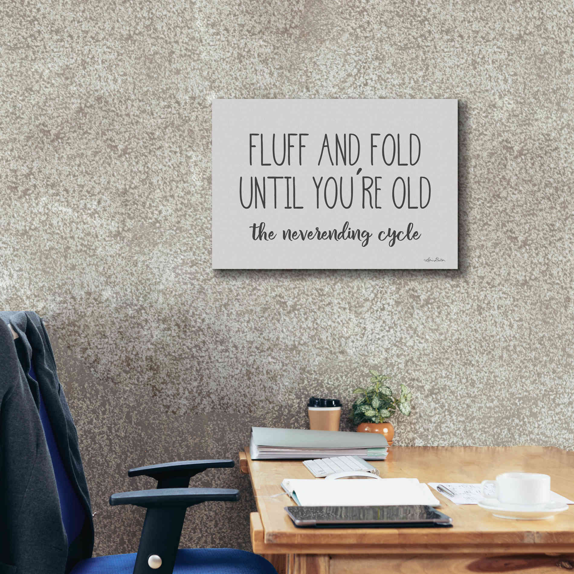 'Fluff and Fold' by Lori Deiter, Canvas Wall Art,26 x 18