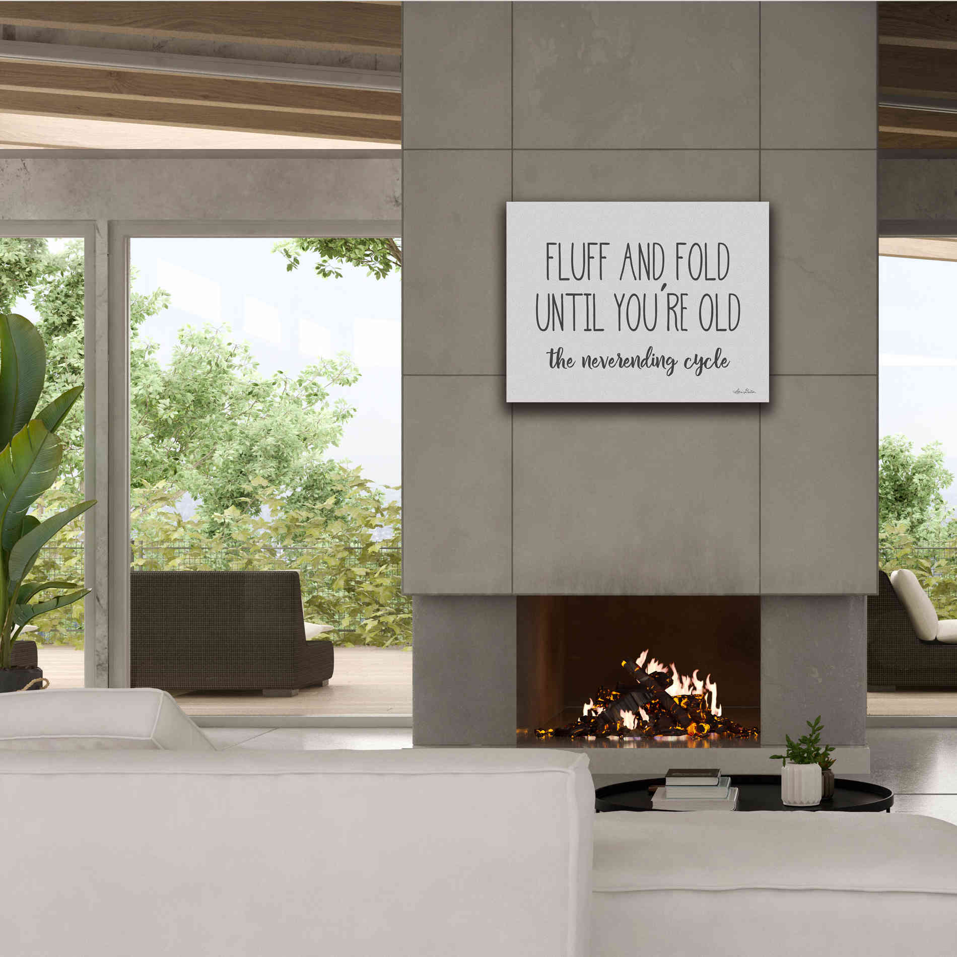 'Fluff and Fold' by Lori Deiter, Canvas Wall Art,34 x 26