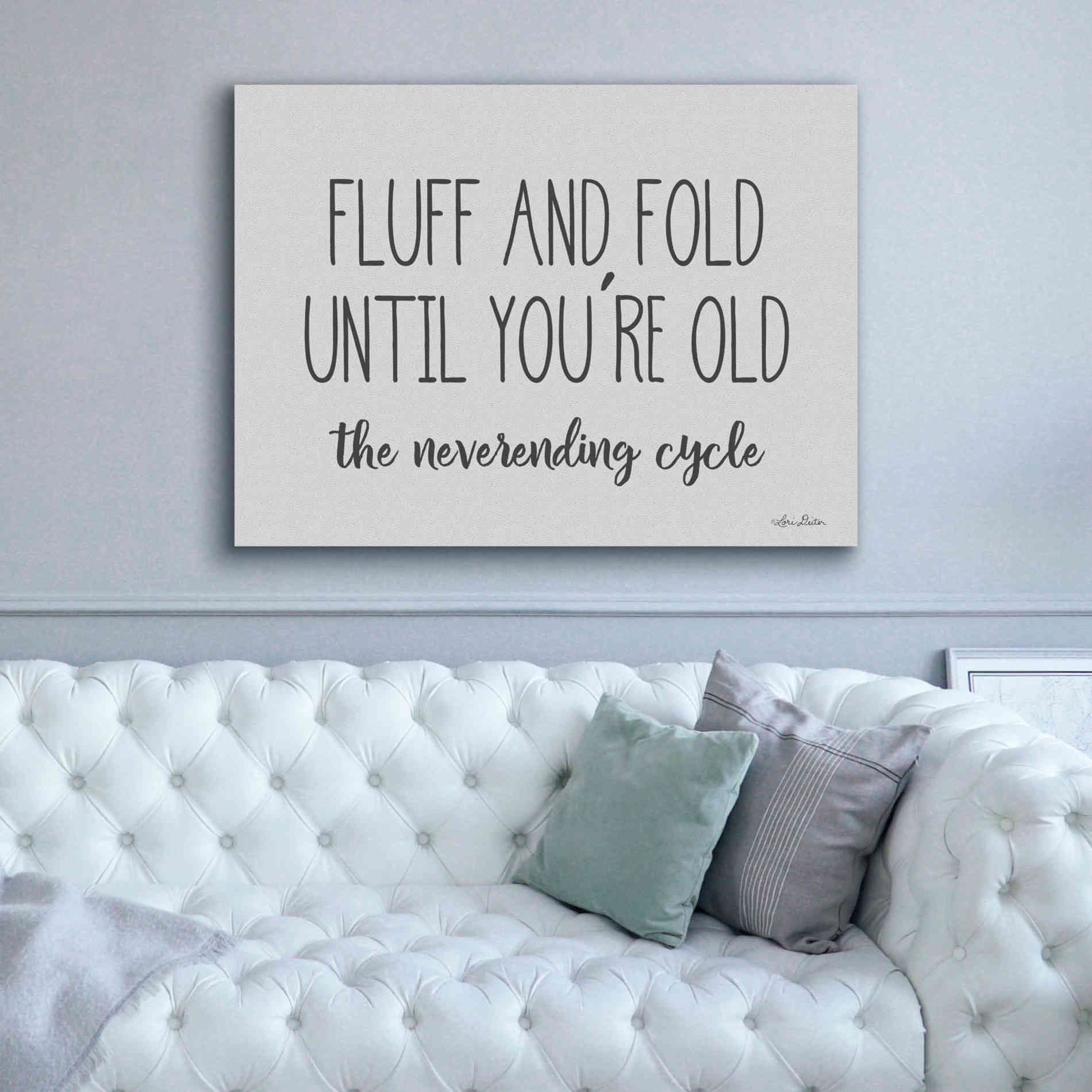 'Fluff and Fold' by Lori Deiter, Canvas Wall Art,54 x 40