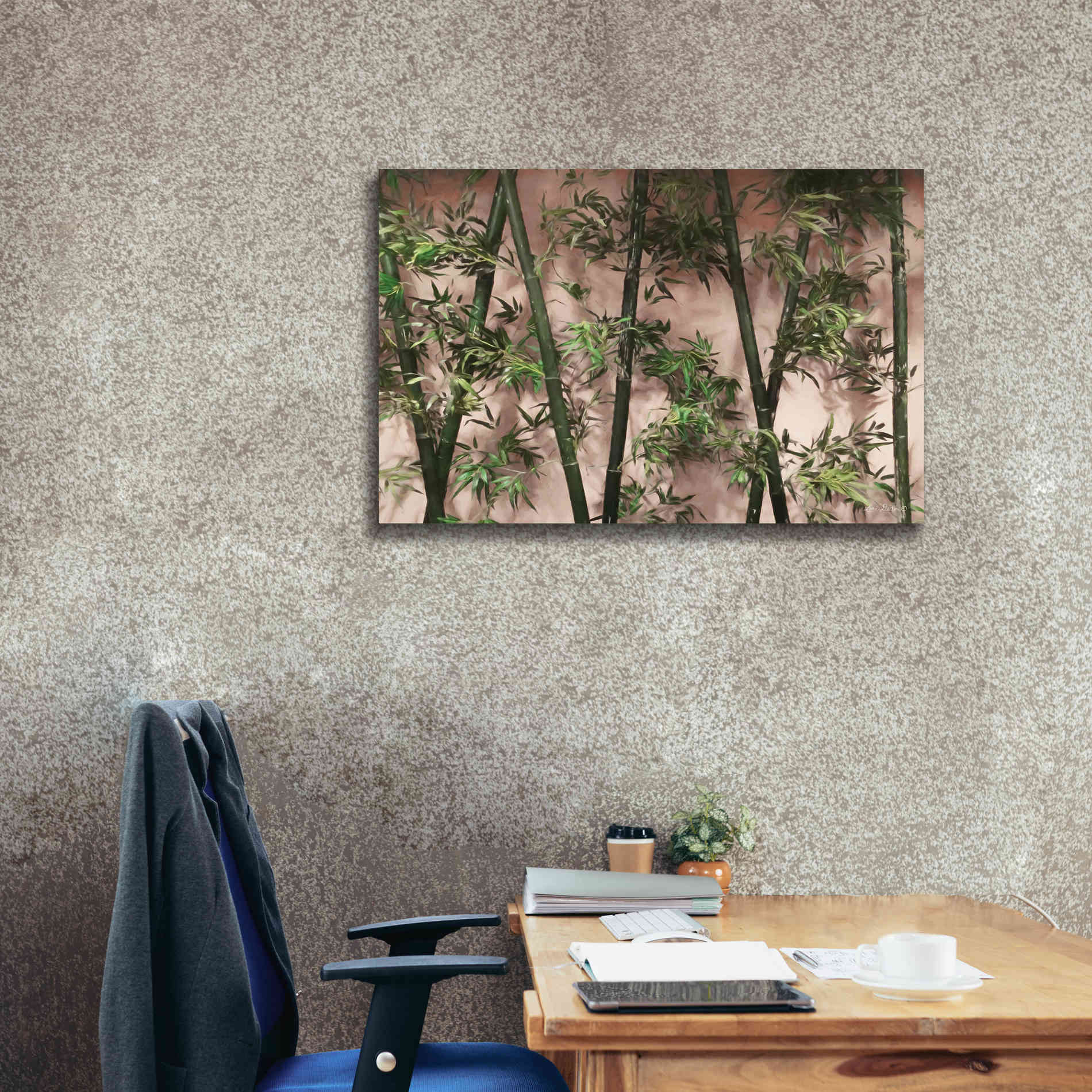 'Bamboo on Blush' by Lori Deiter, Canvas Wall Art,40 x 26