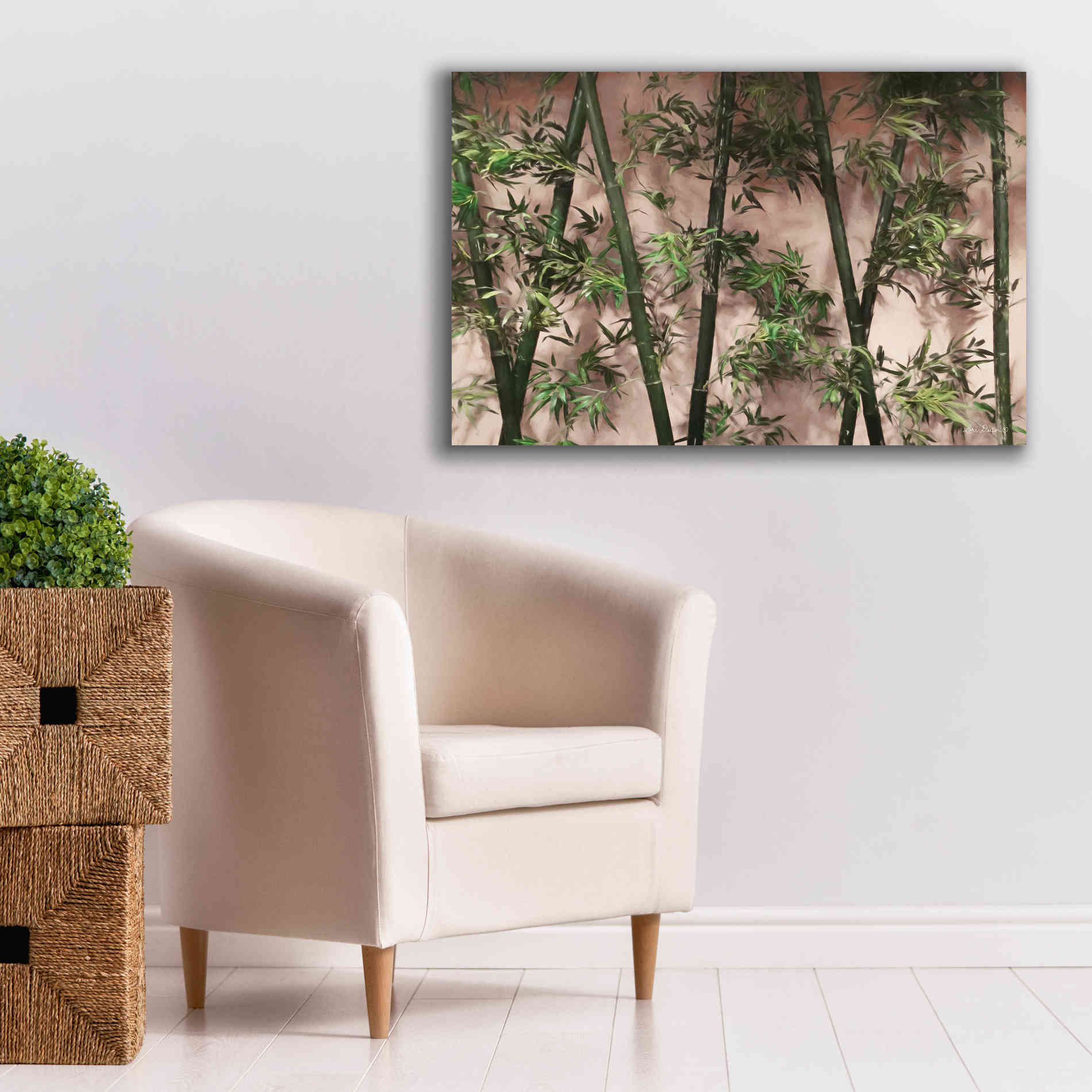 'Bamboo on Blush' by Lori Deiter, Canvas Wall Art,40 x 26