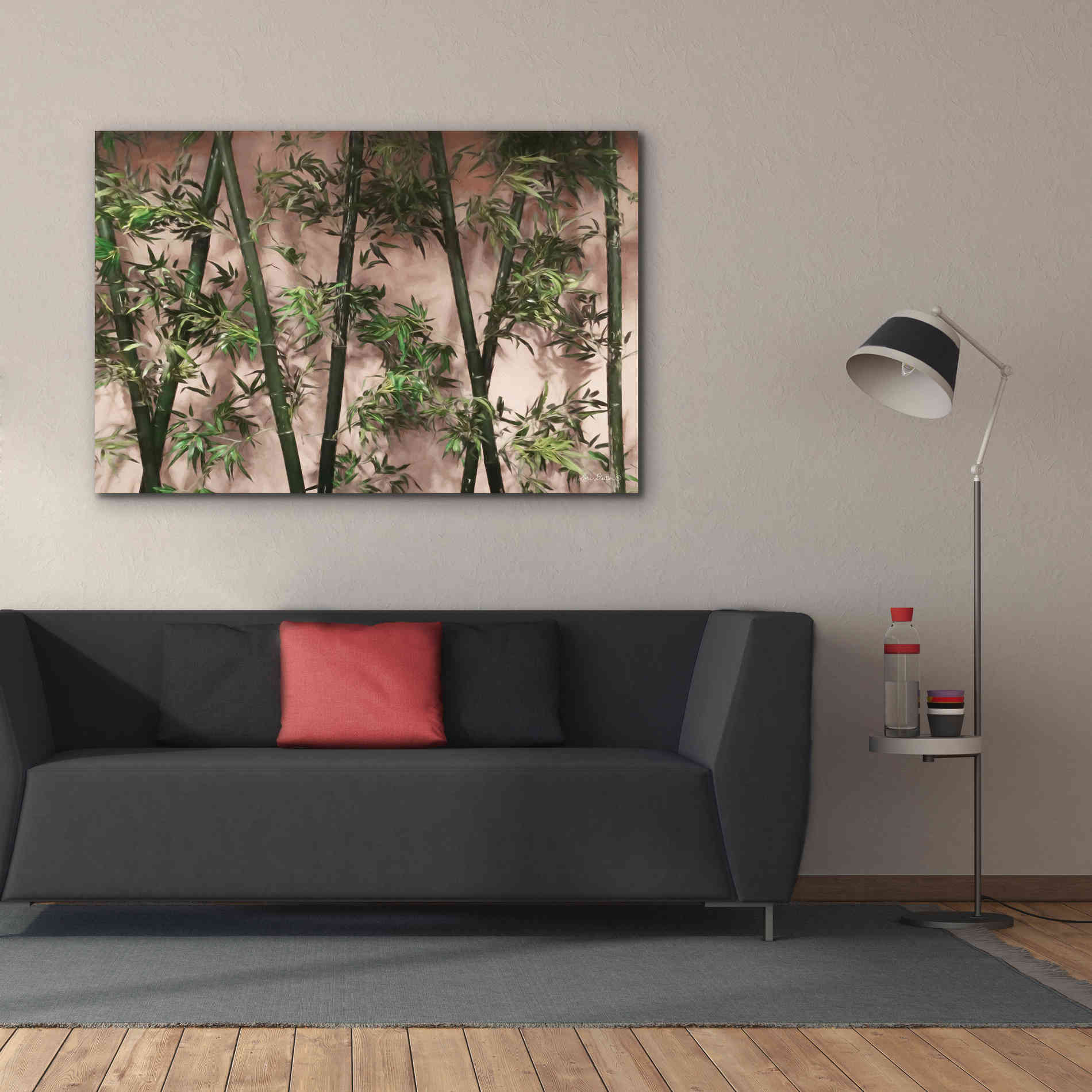 'Bamboo on Blush' by Lori Deiter, Canvas Wall Art,60 x 40