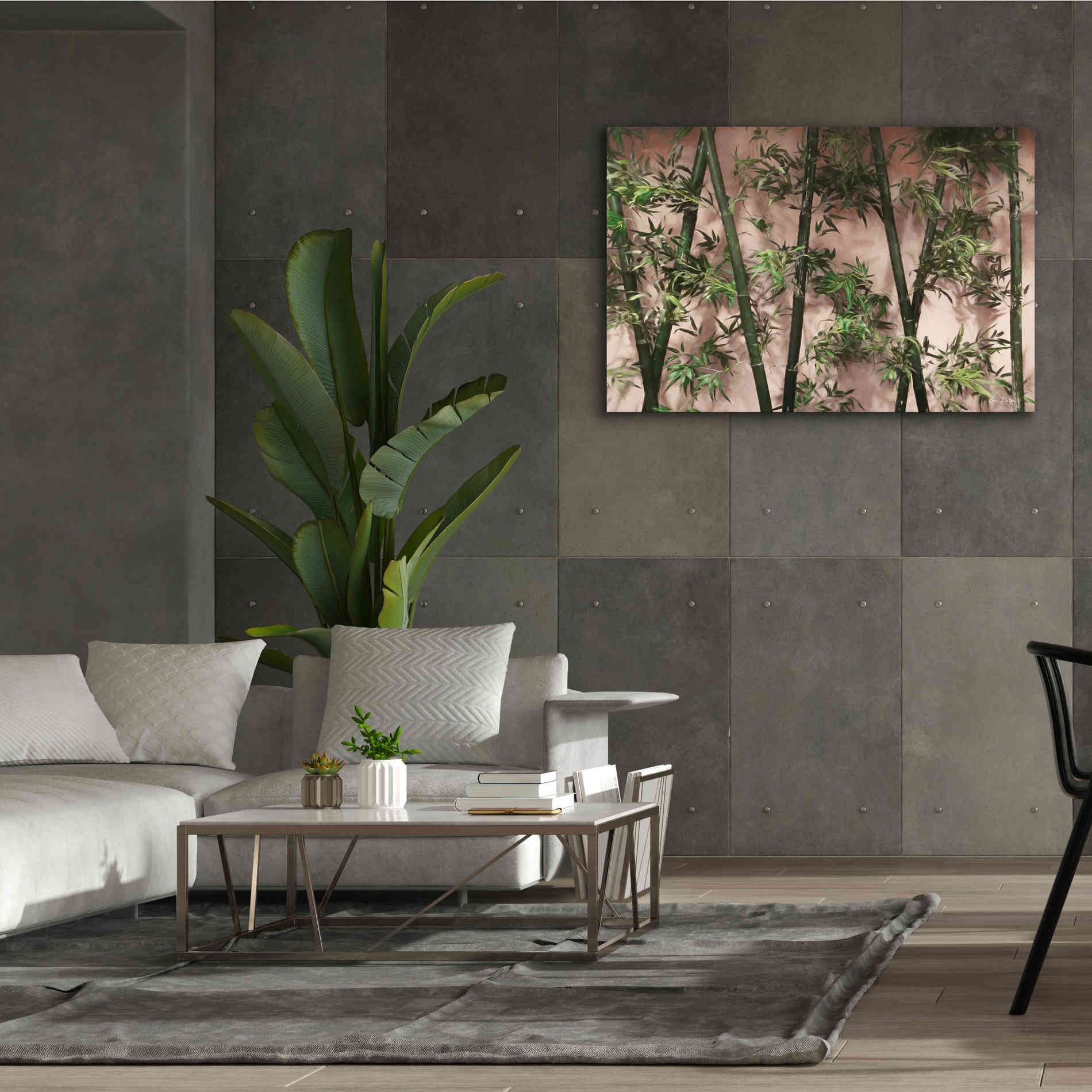 'Bamboo on Blush' by Lori Deiter, Canvas Wall Art,60 x 40