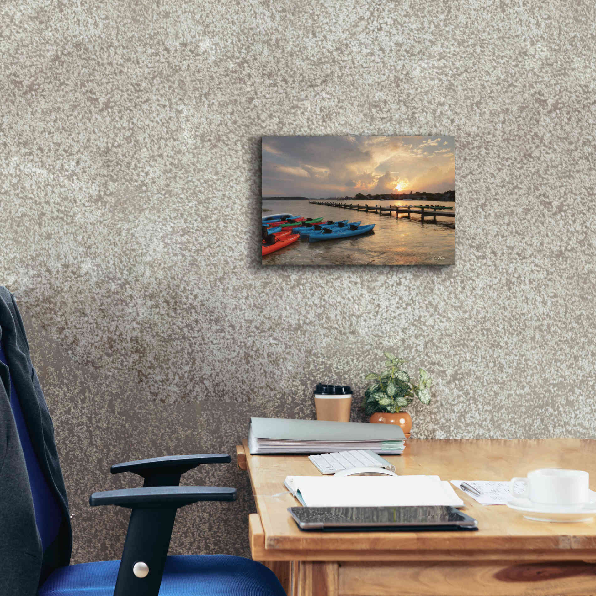 'Bayside Dock' by Lori Deiter, Canvas Wall Art,18 x 12