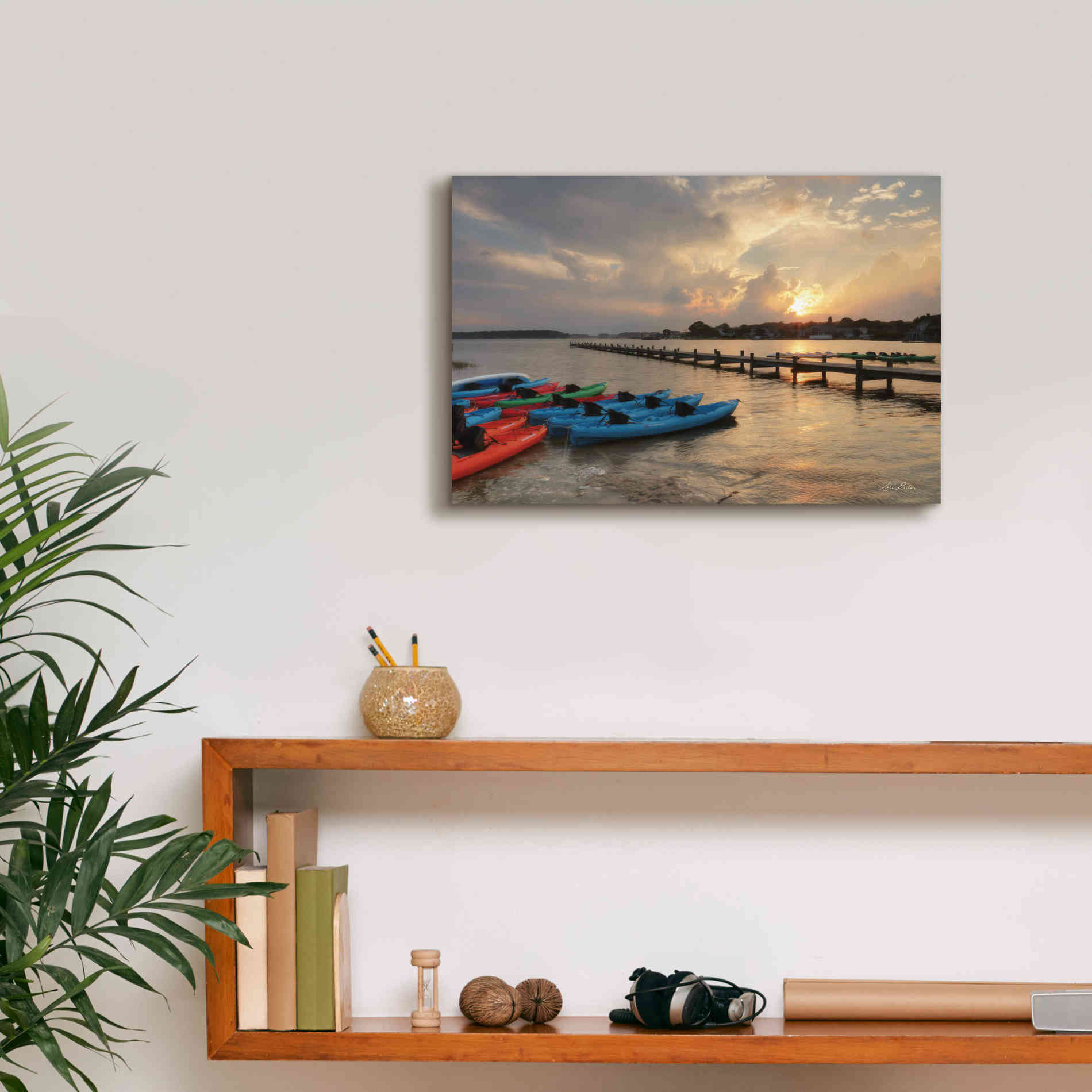 'Bayside Dock' by Lori Deiter, Canvas Wall Art,18 x 12