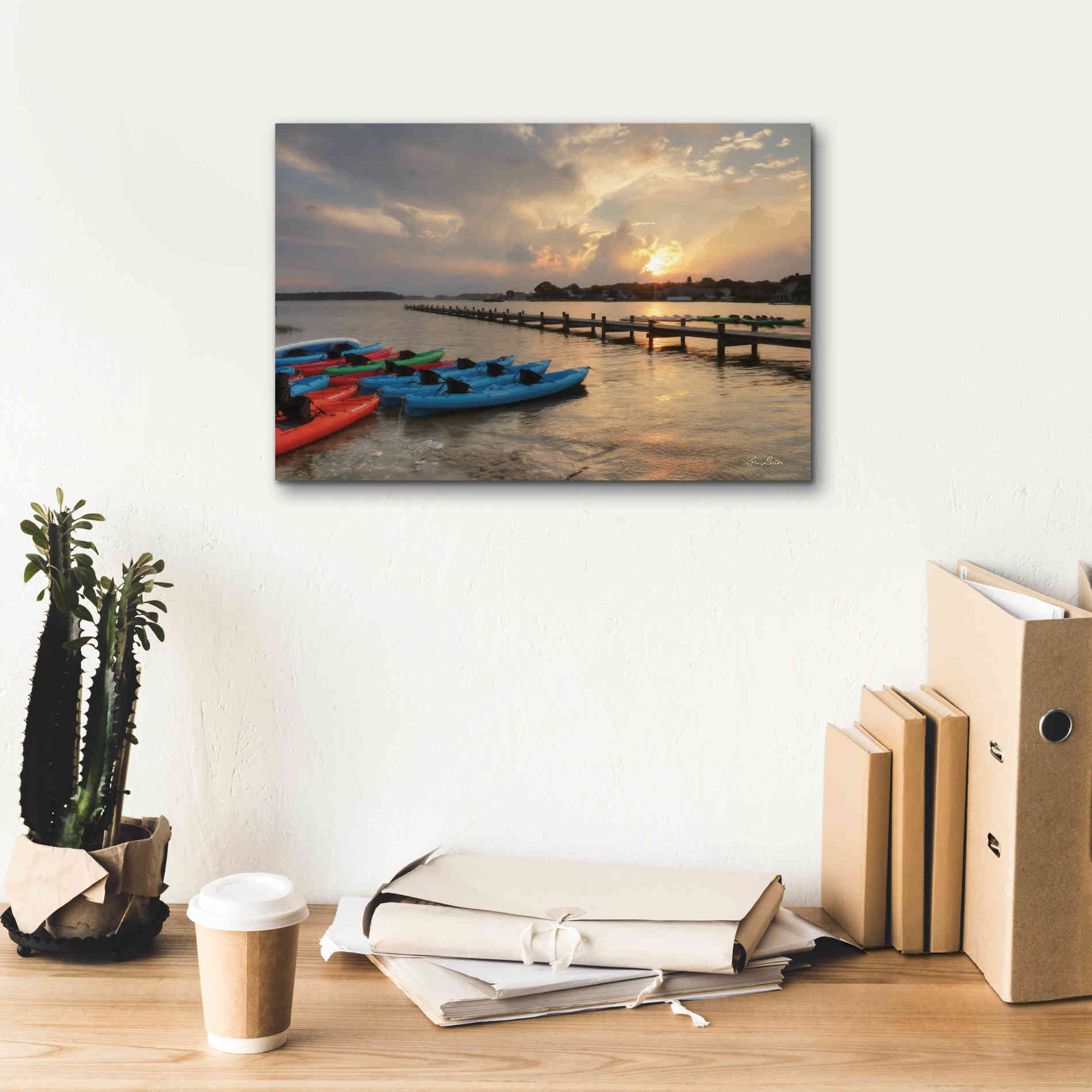 'Bayside Dock' by Lori Deiter, Canvas Wall Art,18 x 12
