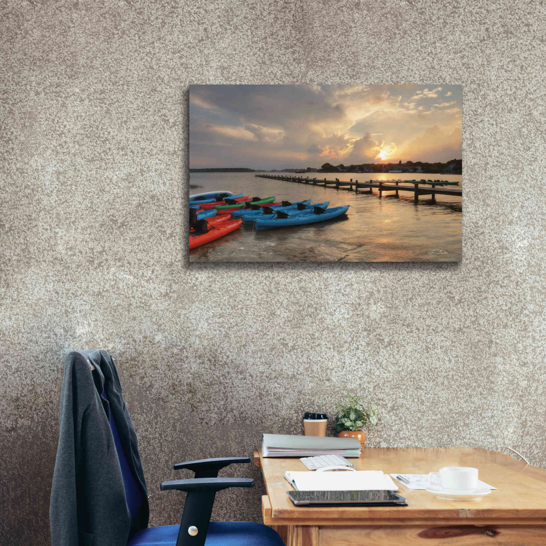 'Bayside Dock' by Lori Deiter, Canvas Wall Art,40 x 26