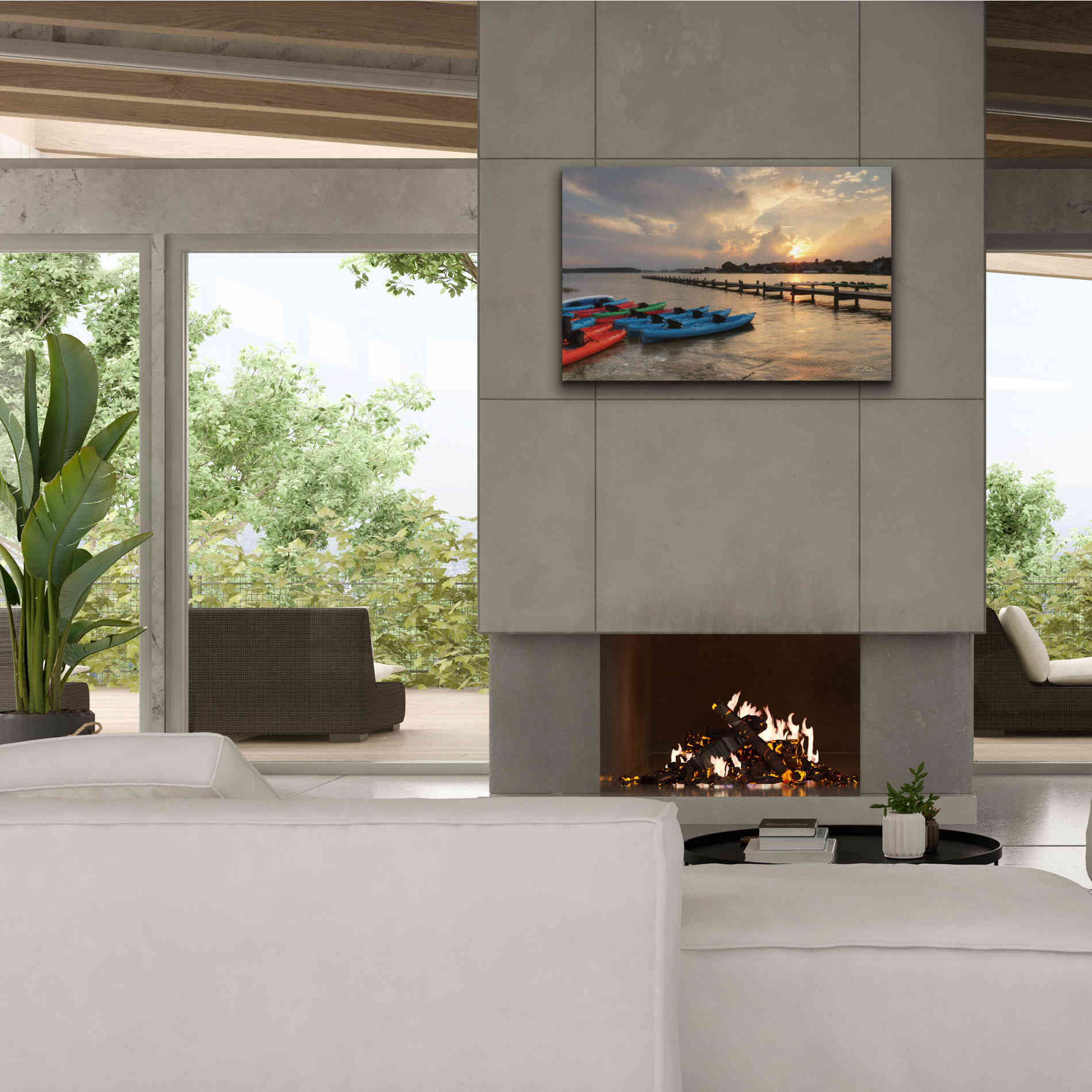 'Bayside Dock' by Lori Deiter, Canvas Wall Art,40 x 26