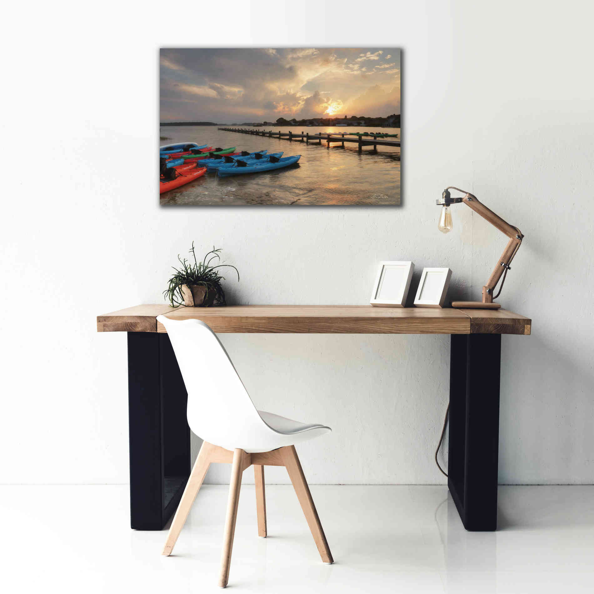 'Bayside Dock' by Lori Deiter, Canvas Wall Art,40 x 26
