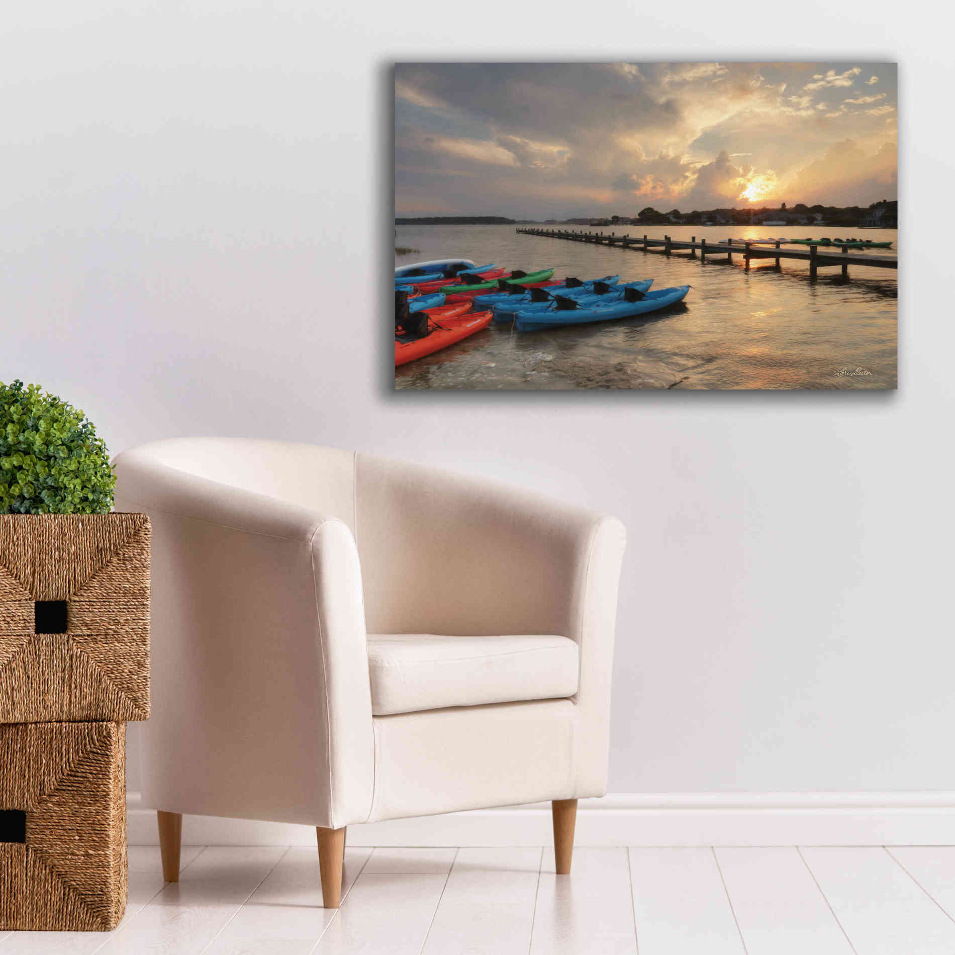 'Bayside Dock' by Lori Deiter, Canvas Wall Art,40 x 26