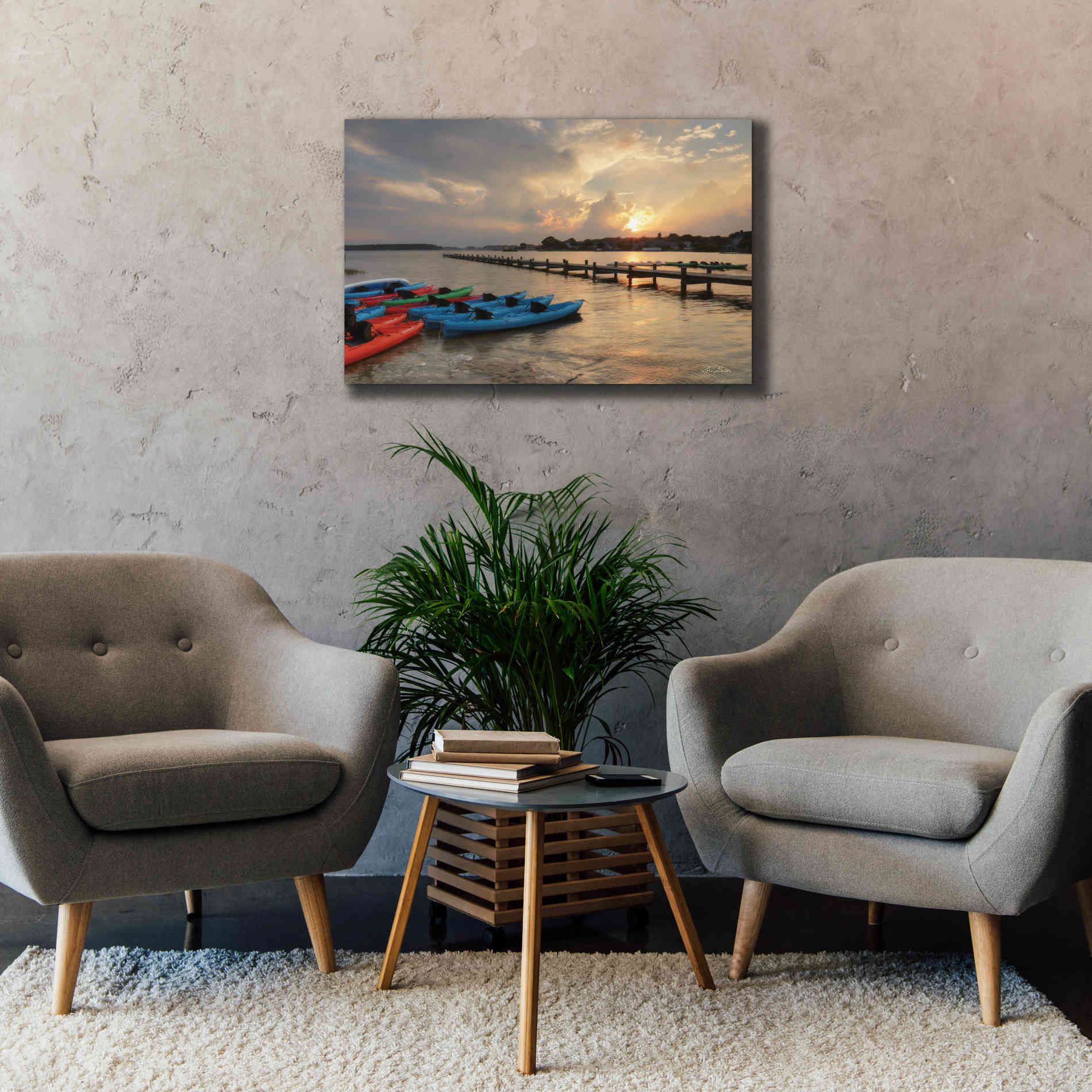 'Bayside Dock' by Lori Deiter, Canvas Wall Art,40 x 26